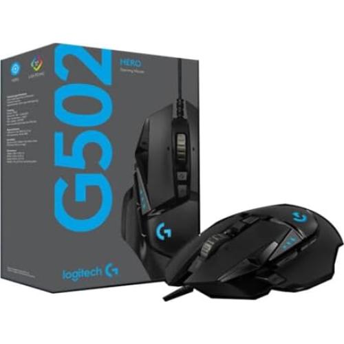 Ratón Gaming Logitech G502 Hero - 25600 DPI, Negro