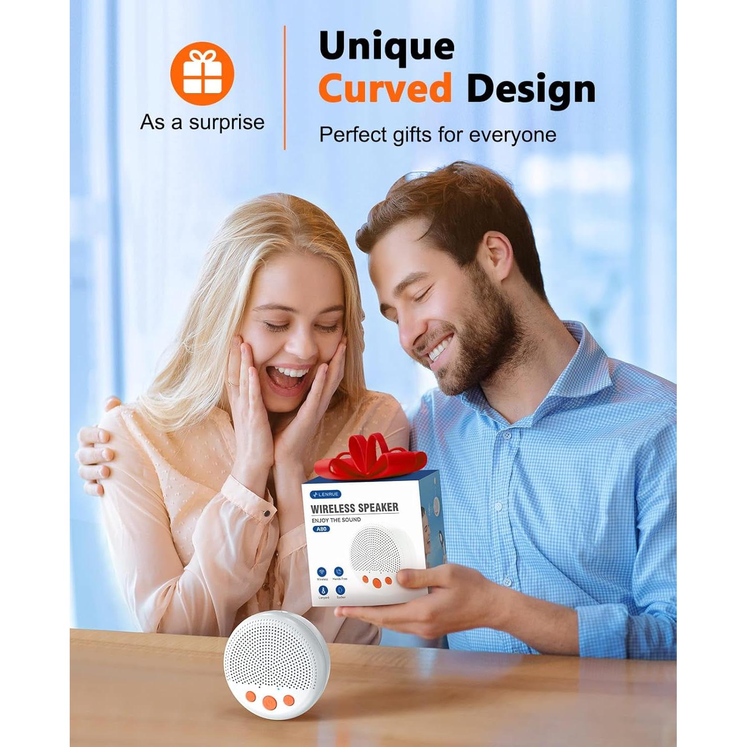 Altavoz de Ducha LENRUE A80 Inalámbrico a Prueba de Agua