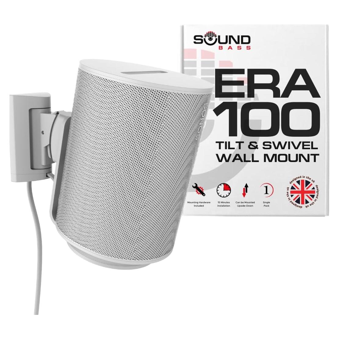 Soporte de Pared Soundbass para Sonos ERA100, Blanco, Ajustable