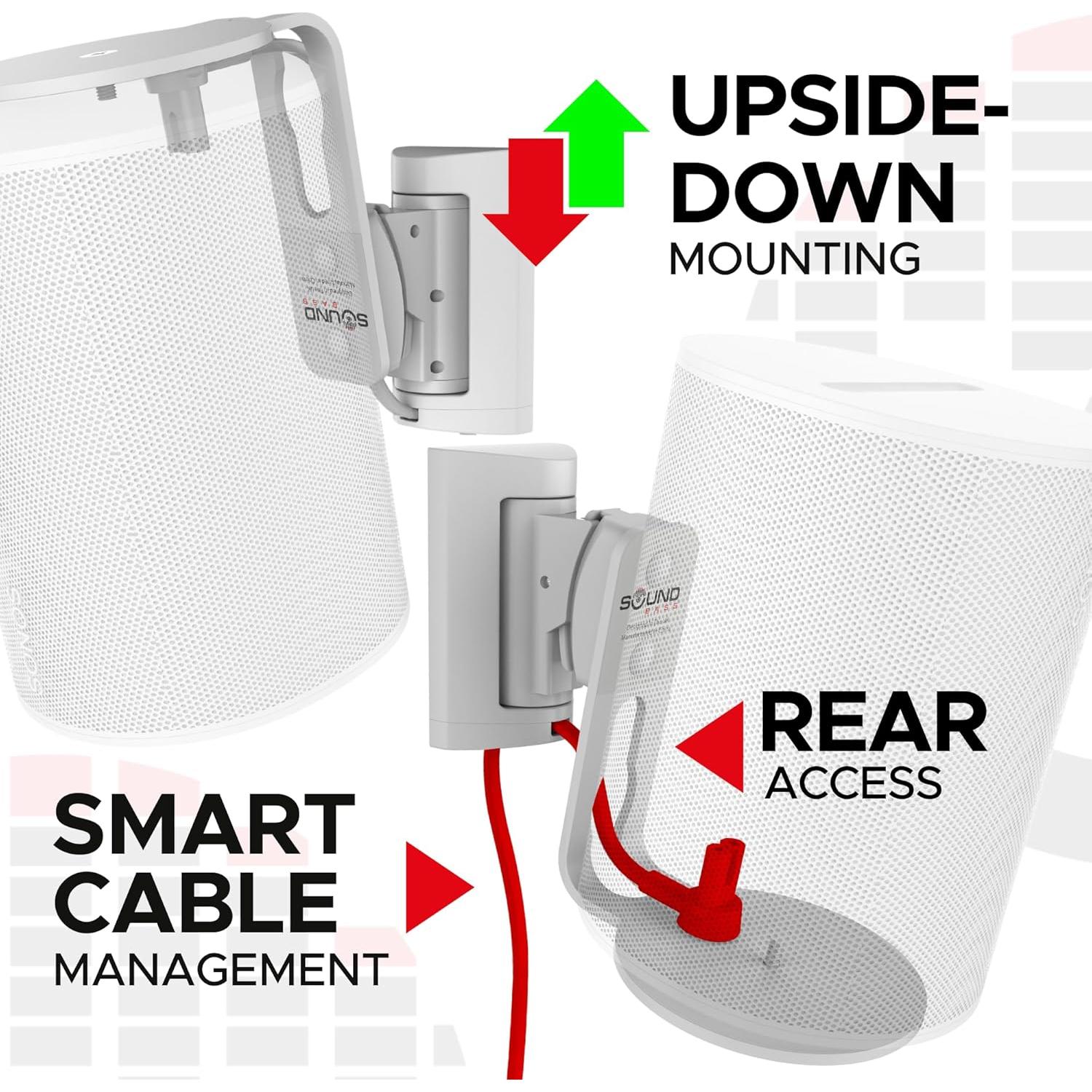 Soporte de Pared Soundbass para Sonos ERA100, Blanco, Ajustable