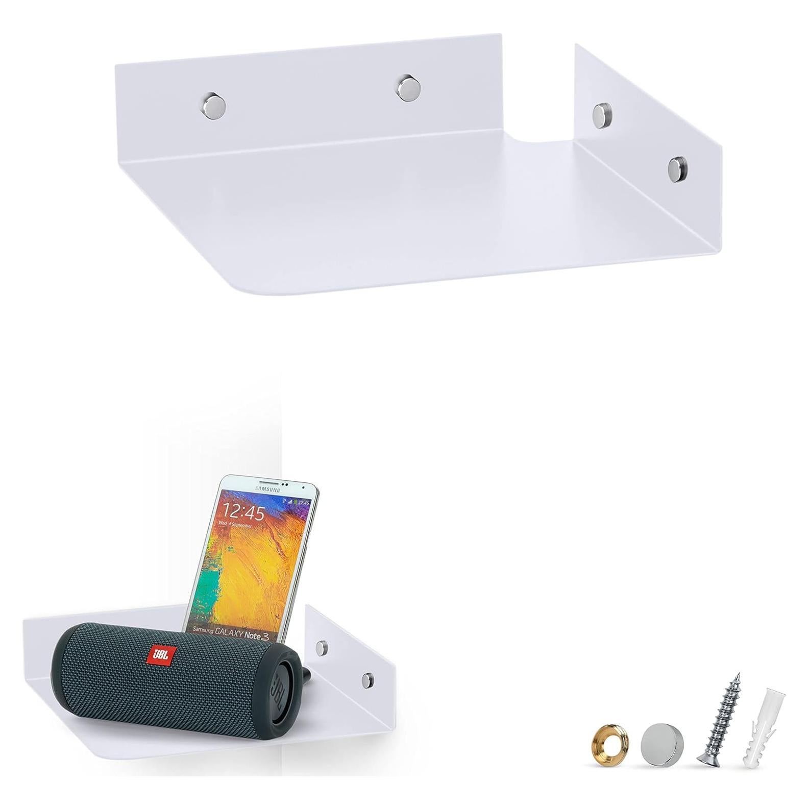 Estante de esquina de metal Brainwavz 20.32 cm blanco