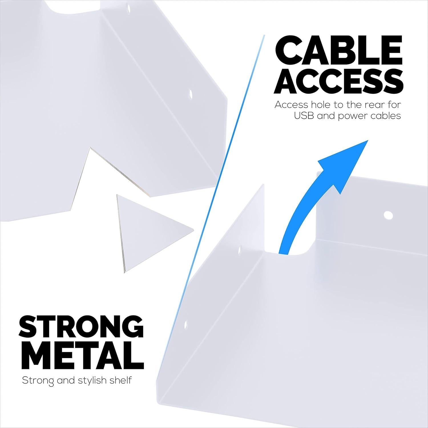 Estante de esquina de metal Brainwavz 20.32 cm blanco