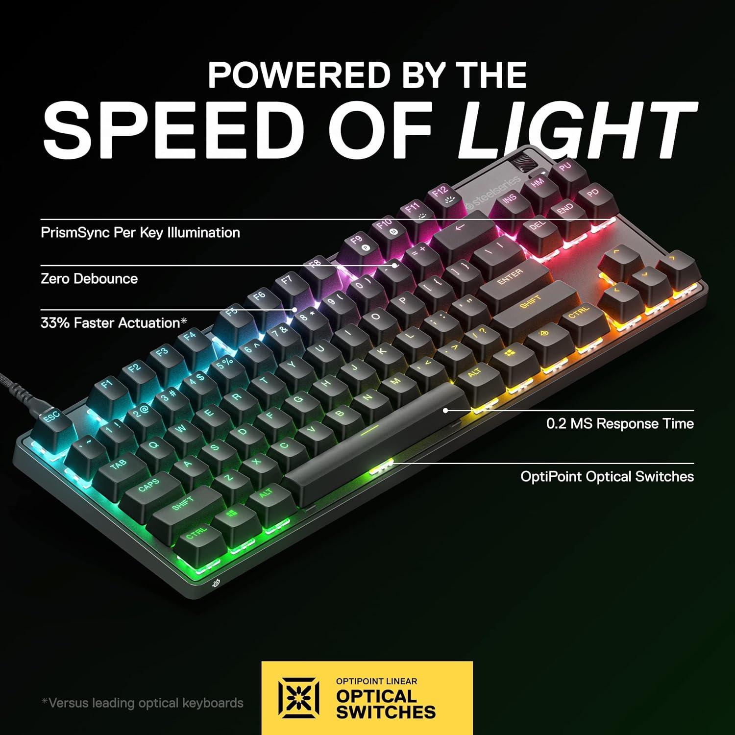 Teclado Mecánico SteelSeries Apex 9 TKL - Óptico QWERTY