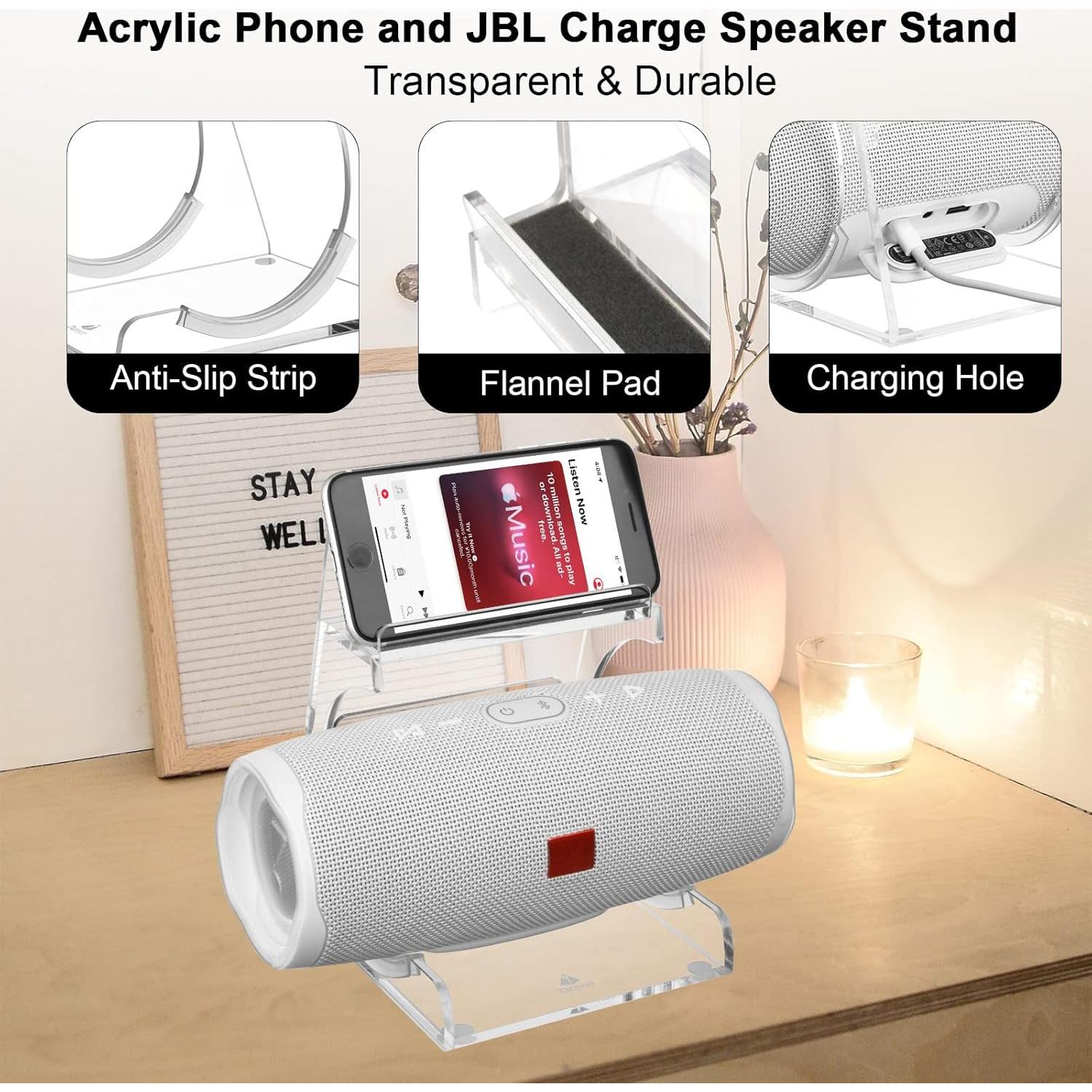 Soporte Acrílico TXEsign para Altavoz JBL y Smartphone Transparente