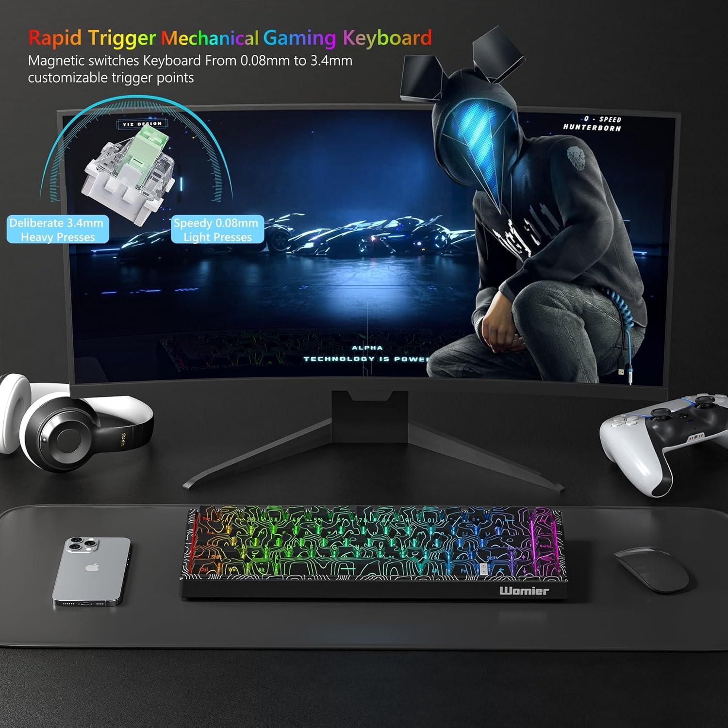 Teclado Mecánico Womier M68 HE V2 RGB 60% Topográfico