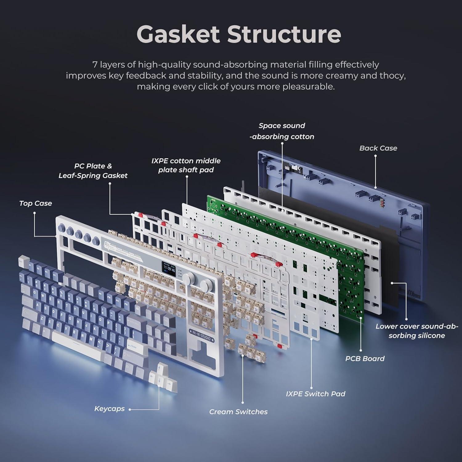 Teclado Mecánico Inalámbrico RK Royal Kludge M87 RGB 75%