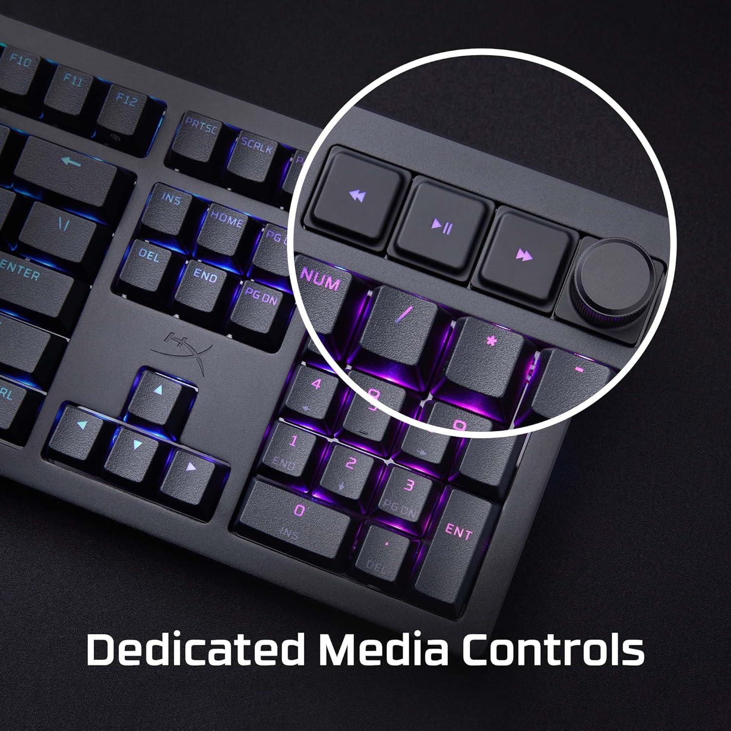 Teclado mecánico HyperX Alloy Rise RGB, interruptores lineales