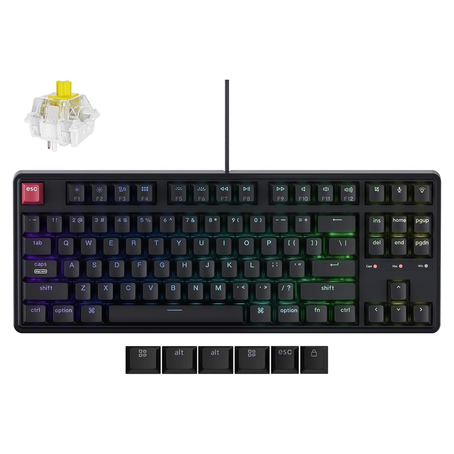 Teclado Mecánico Keychron C3 Pro TKL 80% RGB QMK Cable