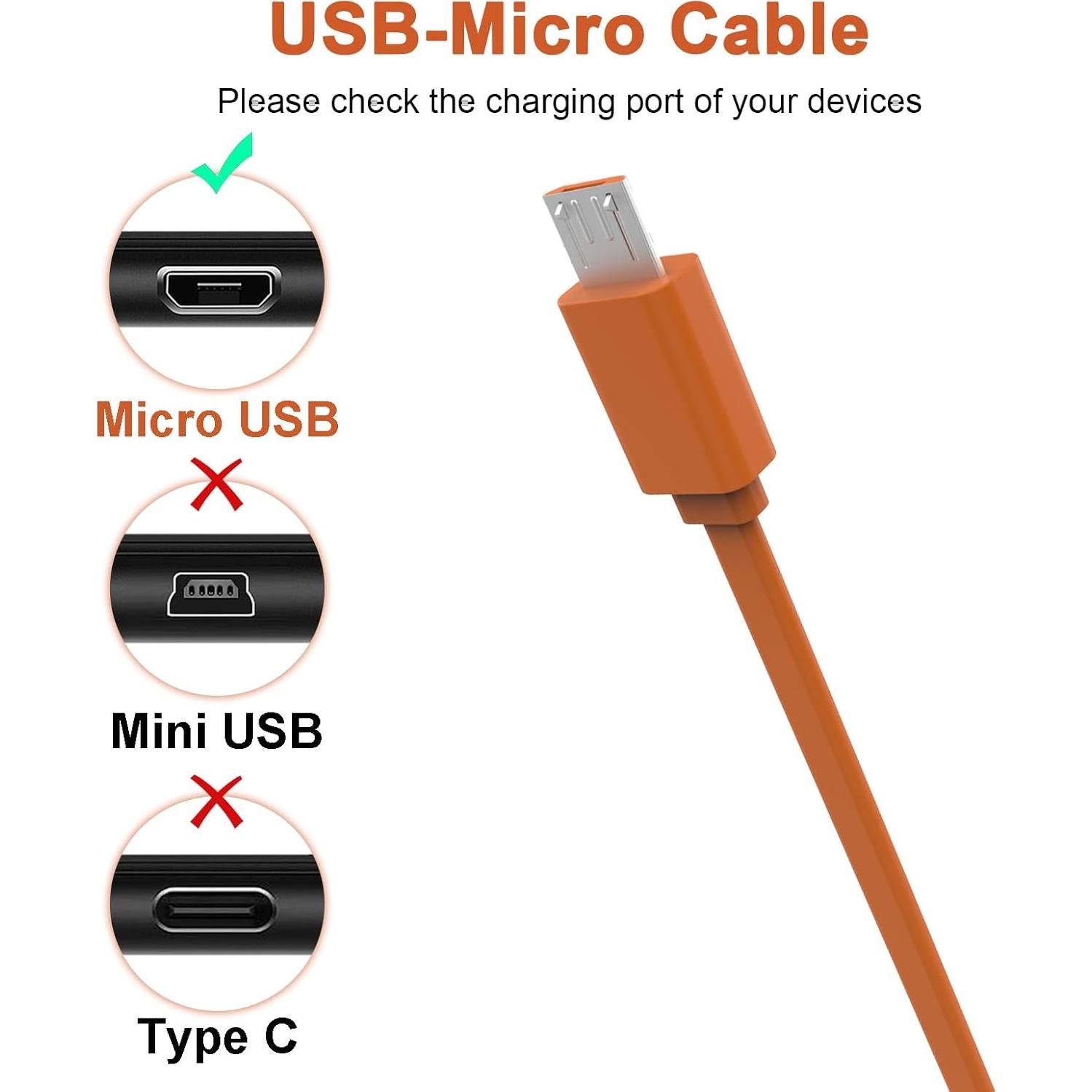 Cable de Carga Micro USB Alitutumao para Altavoces UE Boom