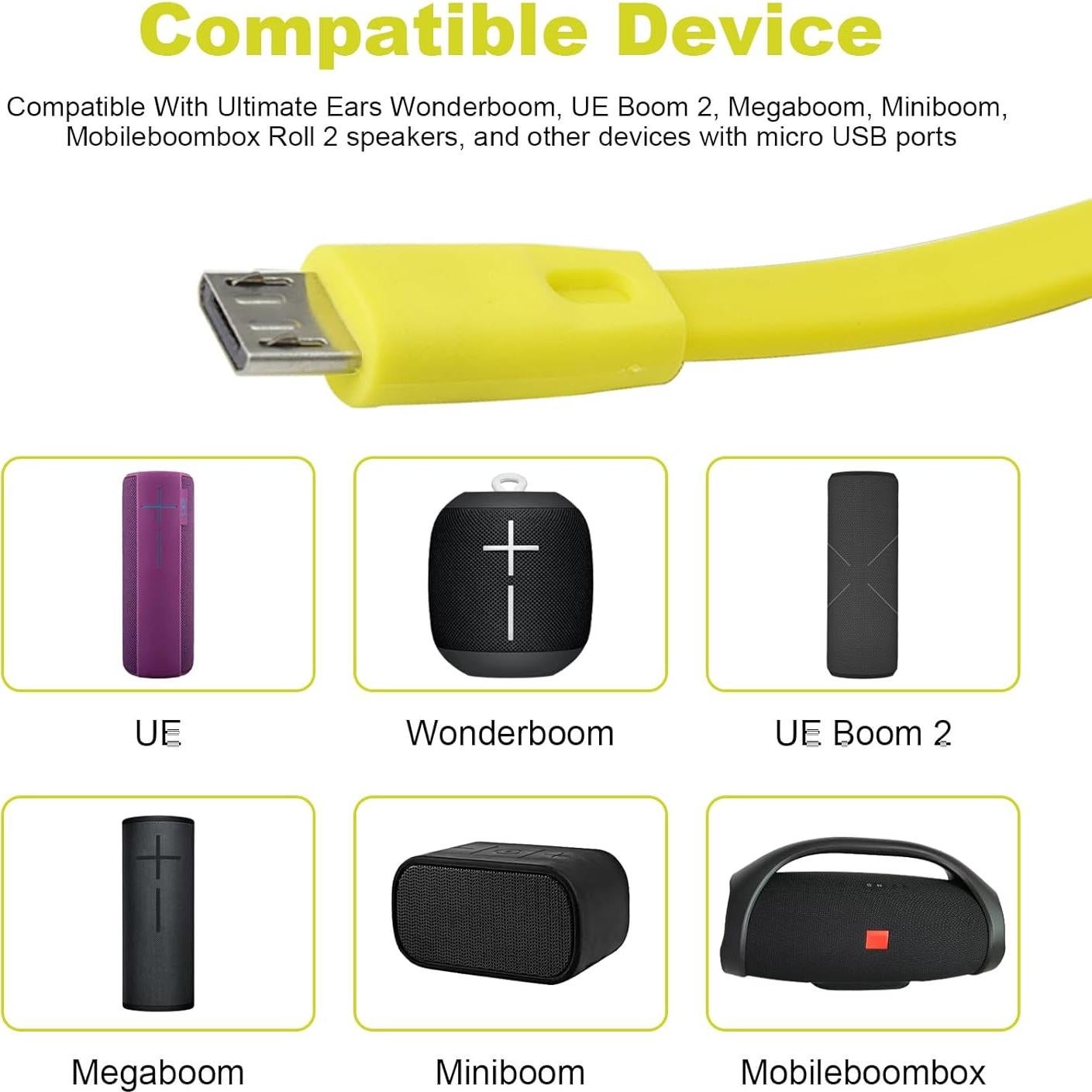 Cable de Carga 1m Xivip para Altavoces UE Boom 3, 2, MEGABOOM