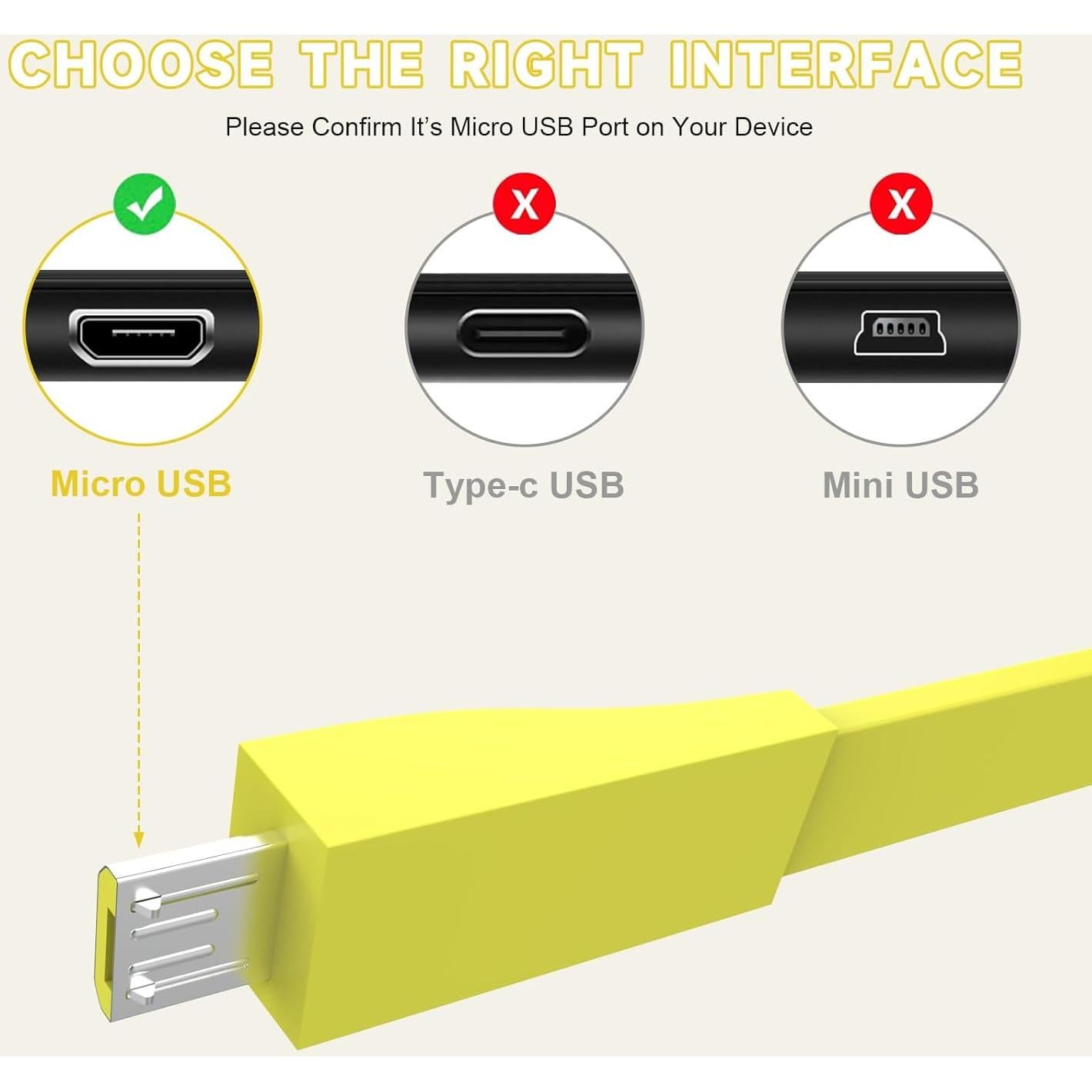 Cable de Carga USB Lusgawer para Altavoces UE Boom Amarillo