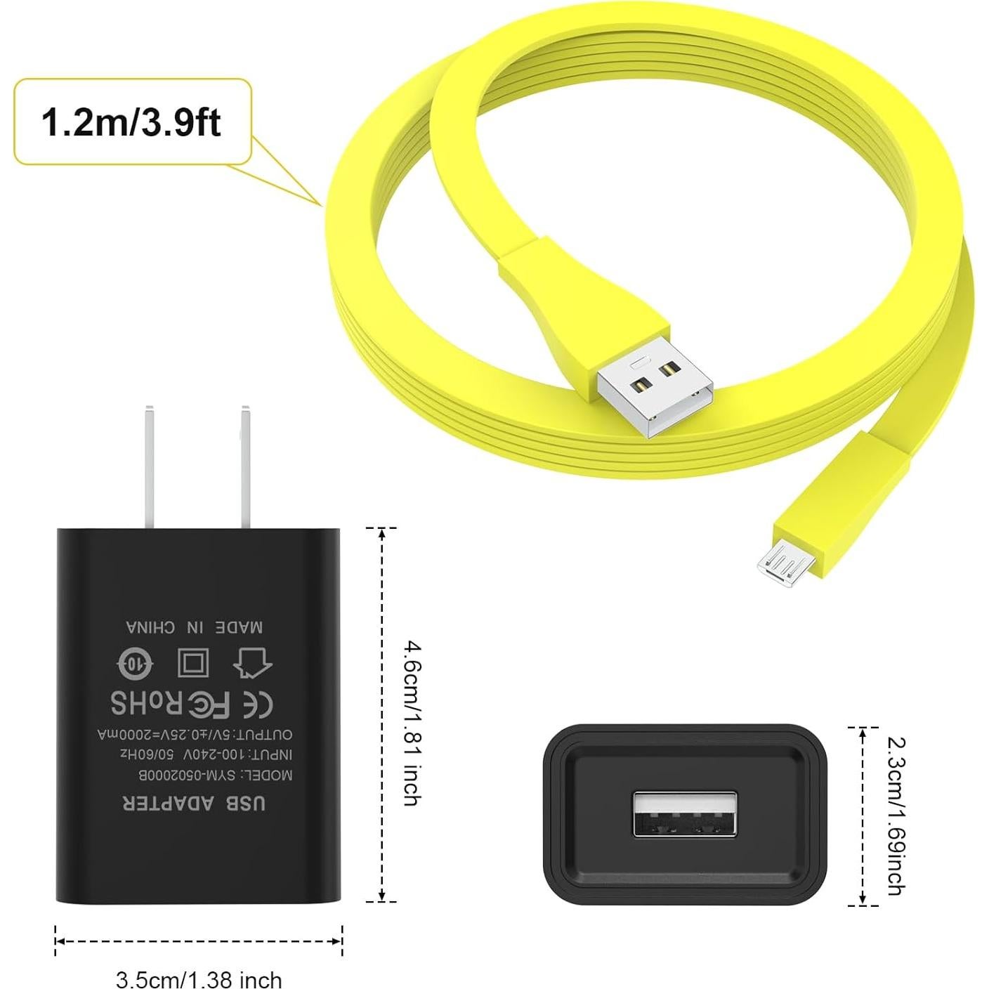 Cable de Carga USB Lusgawer para Altavoces UE Boom Amarillo
