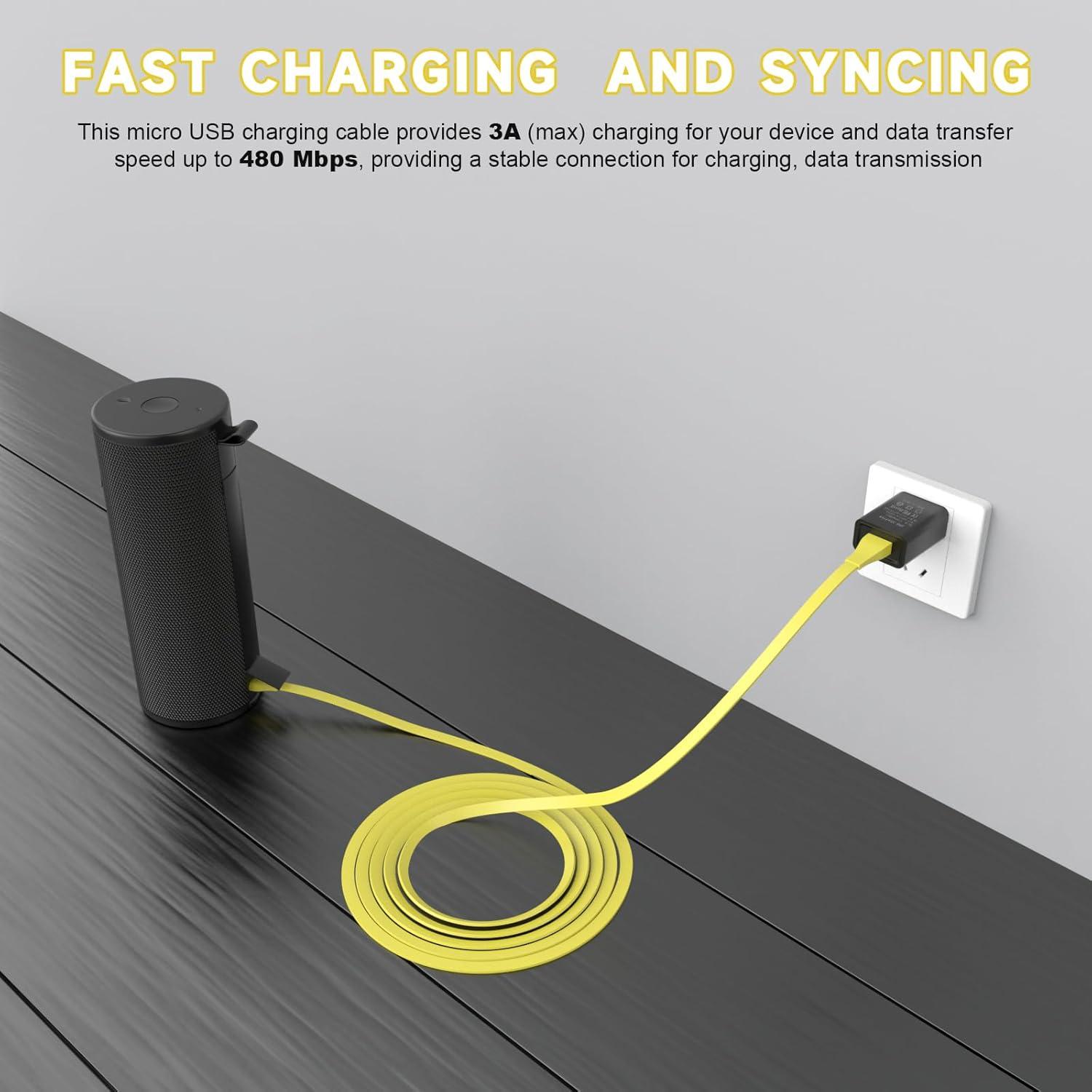 Cable de Carga USB Lusgawer para Altavoces UE Boom Amarillo