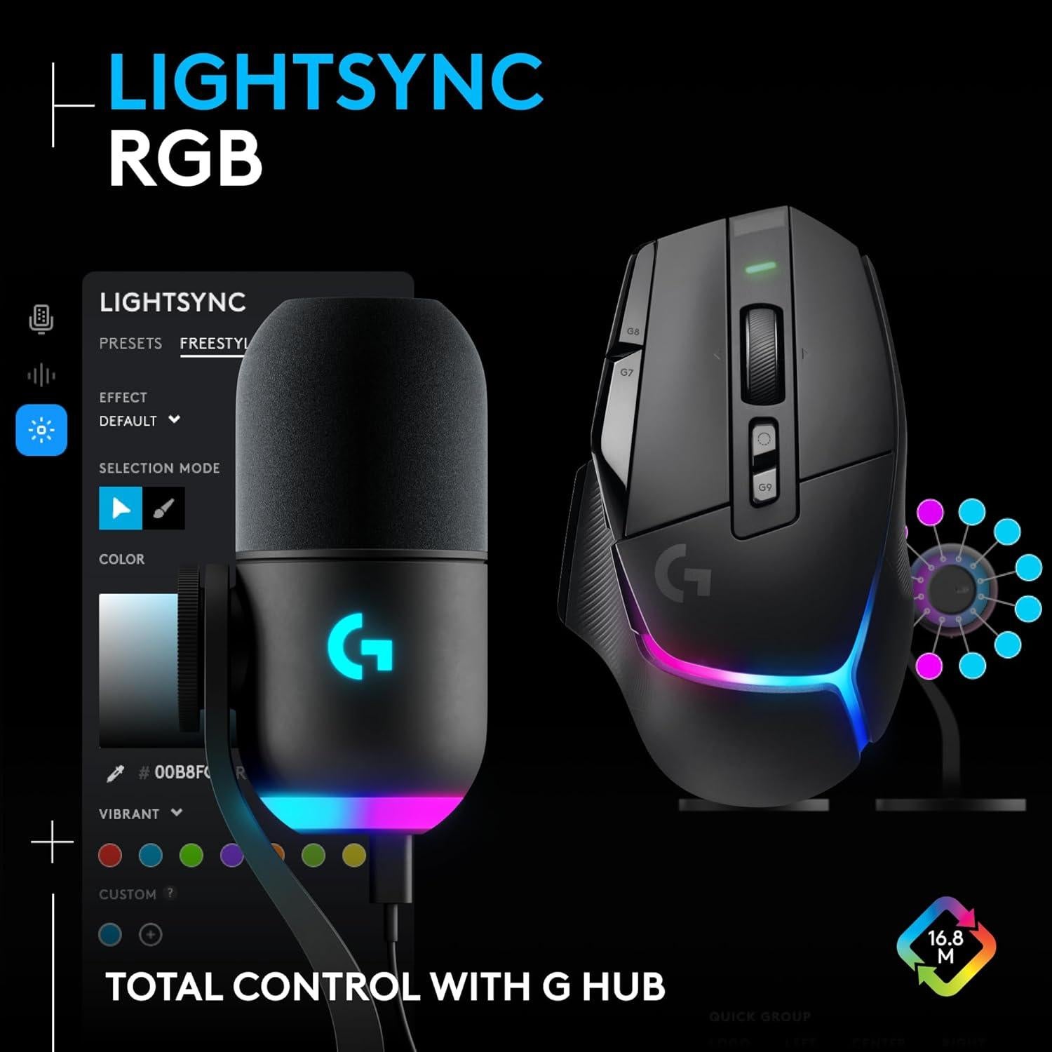 Combo Ratón Inalámbrico Logitech G502 X Plus + Micrófono Yeti GX RGB