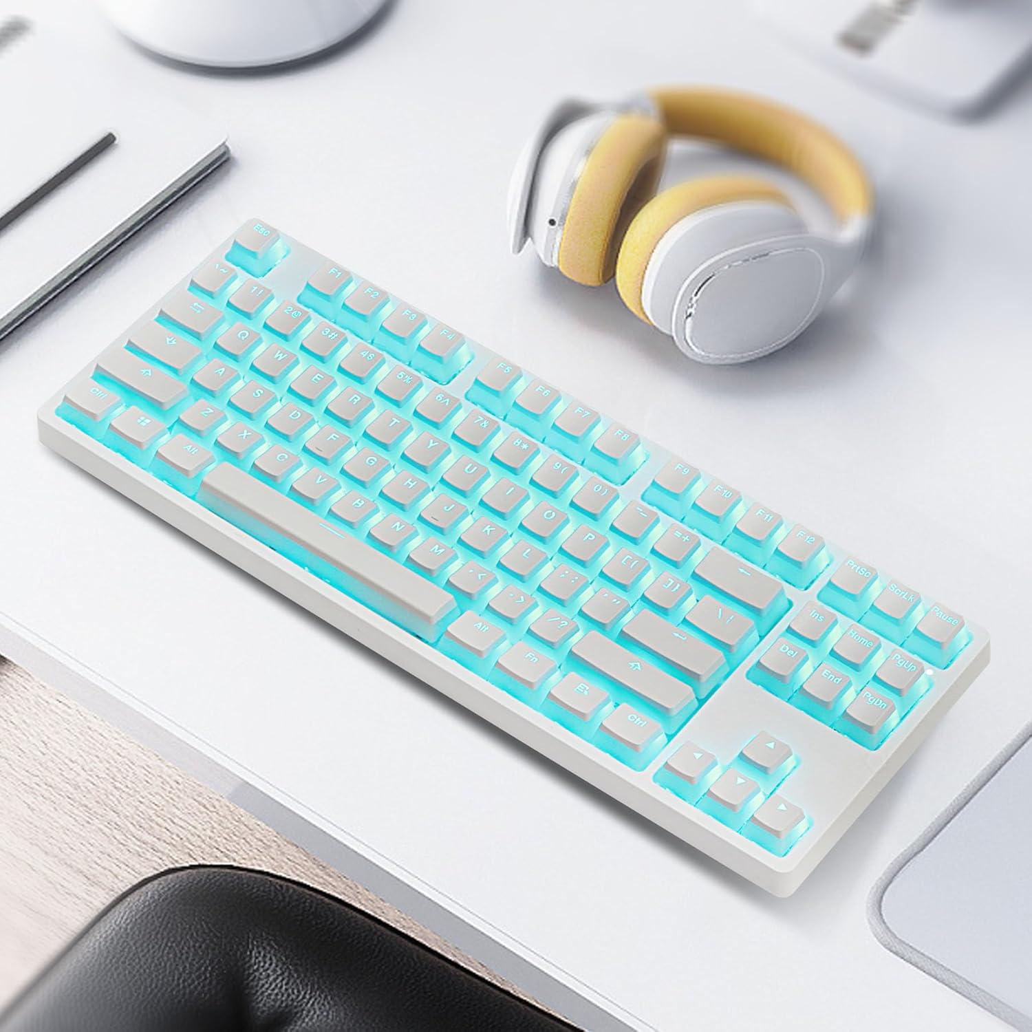 Tapas de Teclado Mecánico Happy Balls PBT Doubleshot Blanca