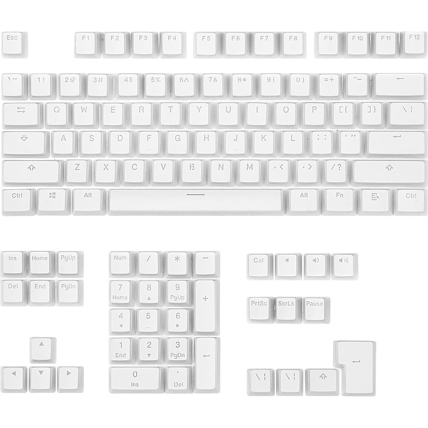 Tapas de Teclado Mecánico Happy Balls PBT Doubleshot Blanca