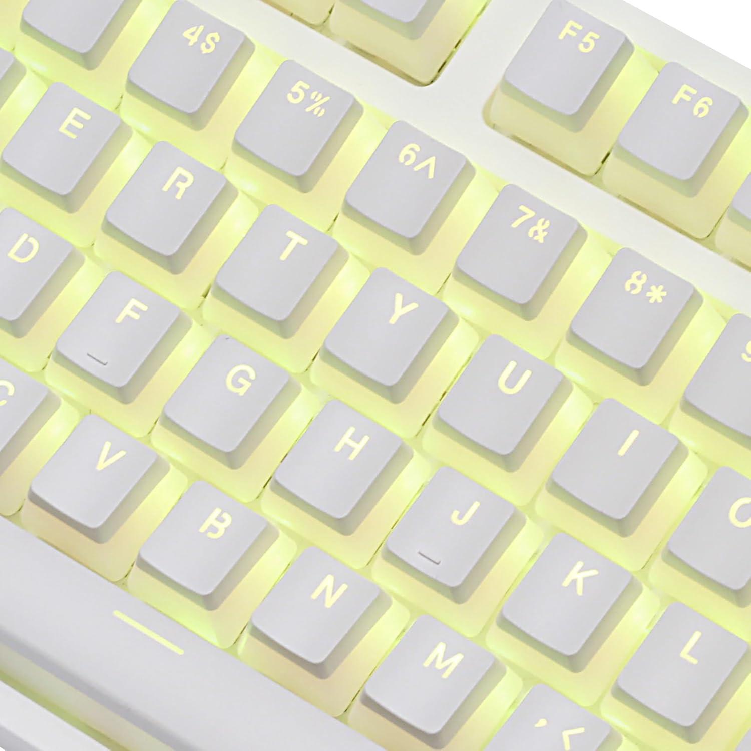 Tapas de Teclado Mecánico Happy Balls PBT Doubleshot Blanca