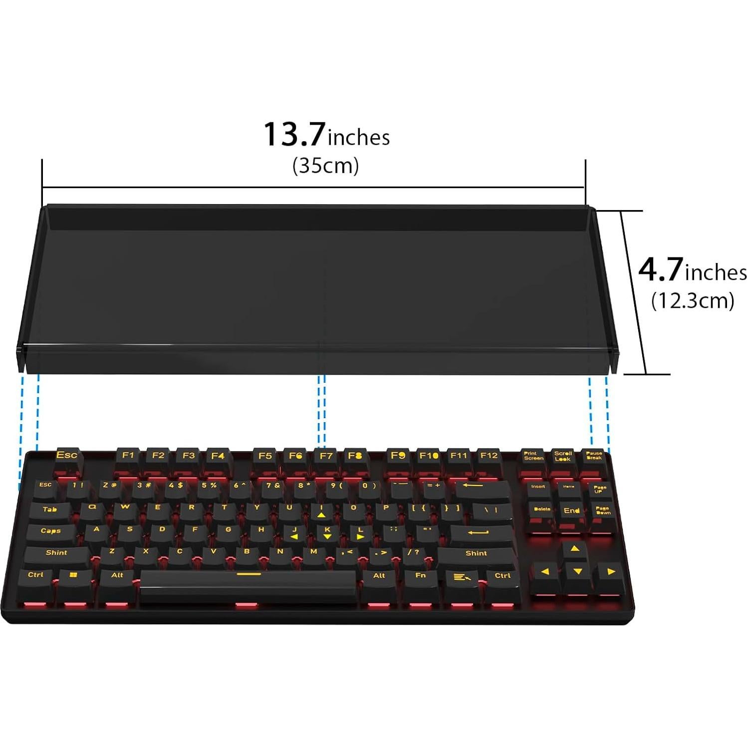 Cubierta de Teclado TKL Geekria Acrílica 87 Teclas Compatible