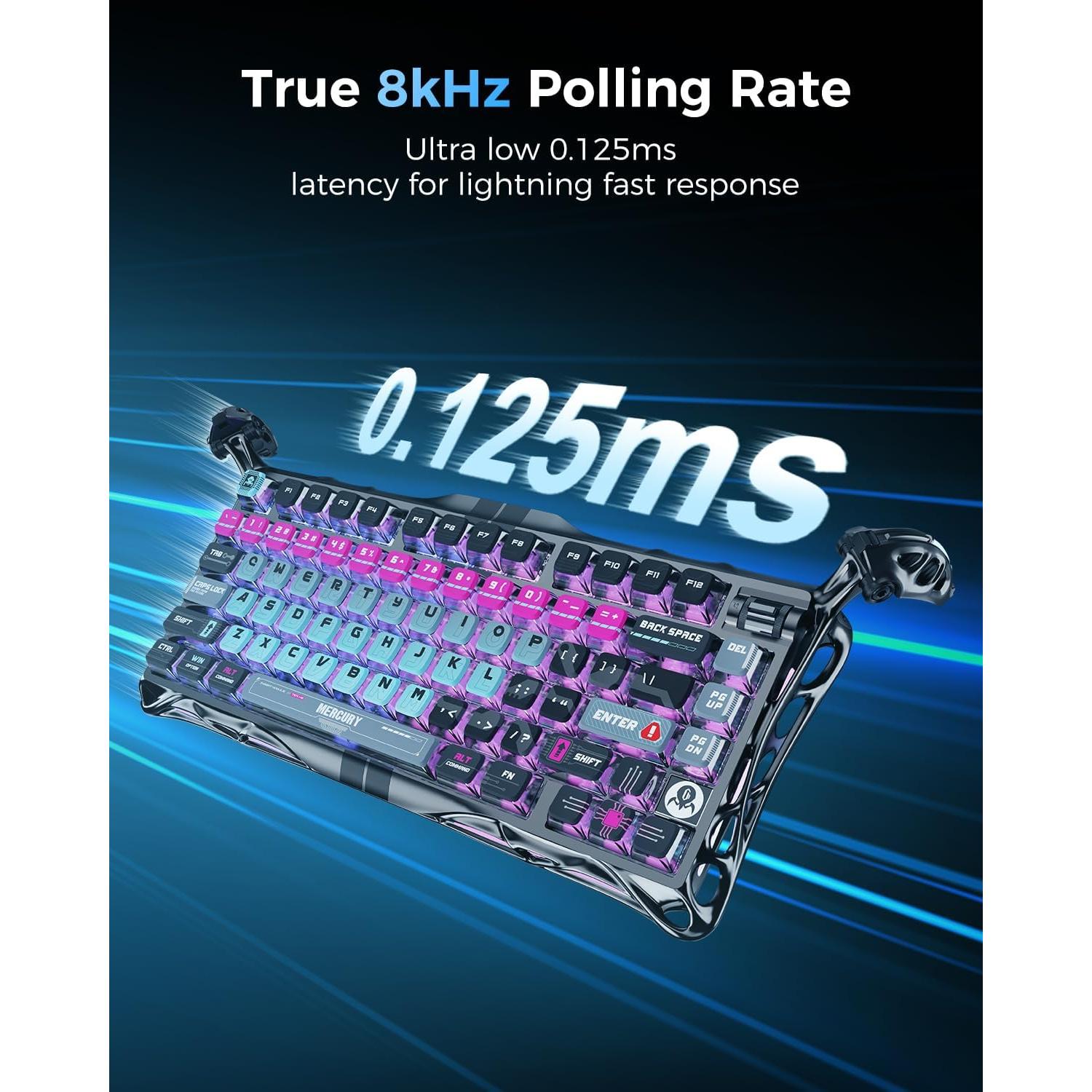 Teclado Gaming GravaStar V75 Pro 75% RGB Cyberpunk