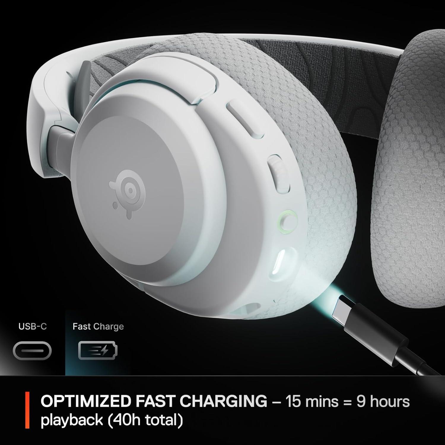 Auriculares Gaming Inalámbricos SteelSeries Arctis Nova 3X - 40h Batería - Bluetooth y 2.4GHz - Blanco