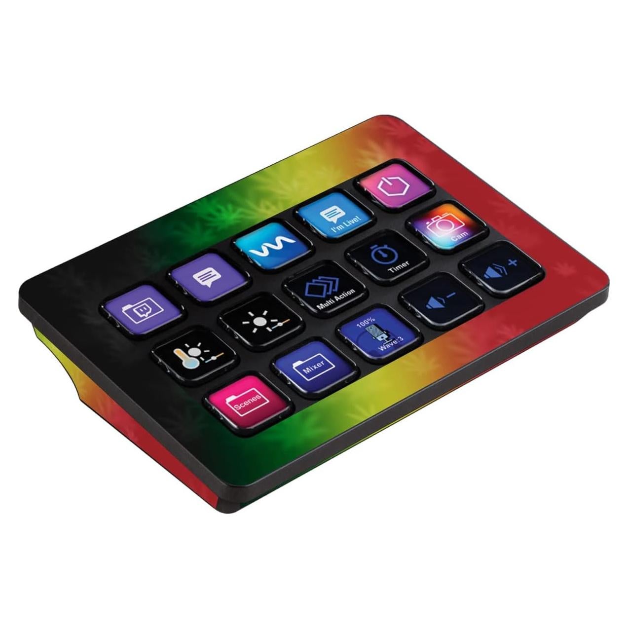 Piel de Vinilo MightySkins para Elgato Stream Deck MK.2 - Rasta Rainbow