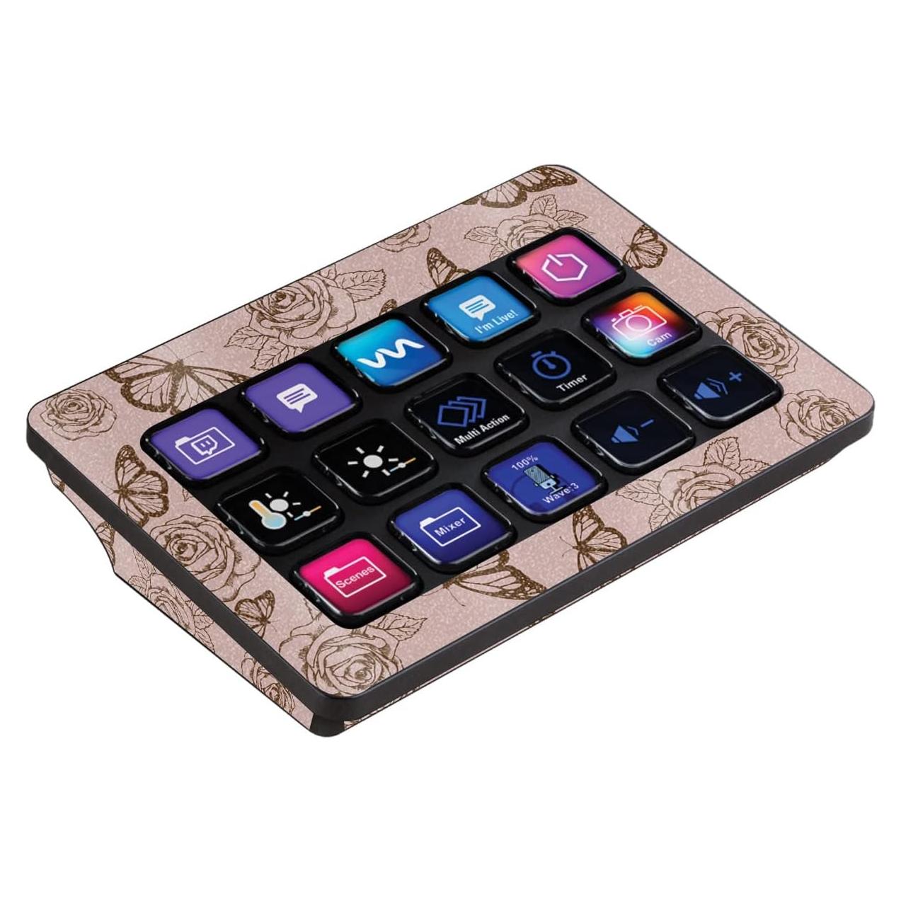 Piel Brillante MightySkins para Elgato Stream Deck MK.2 - Jardín de Mariposas
