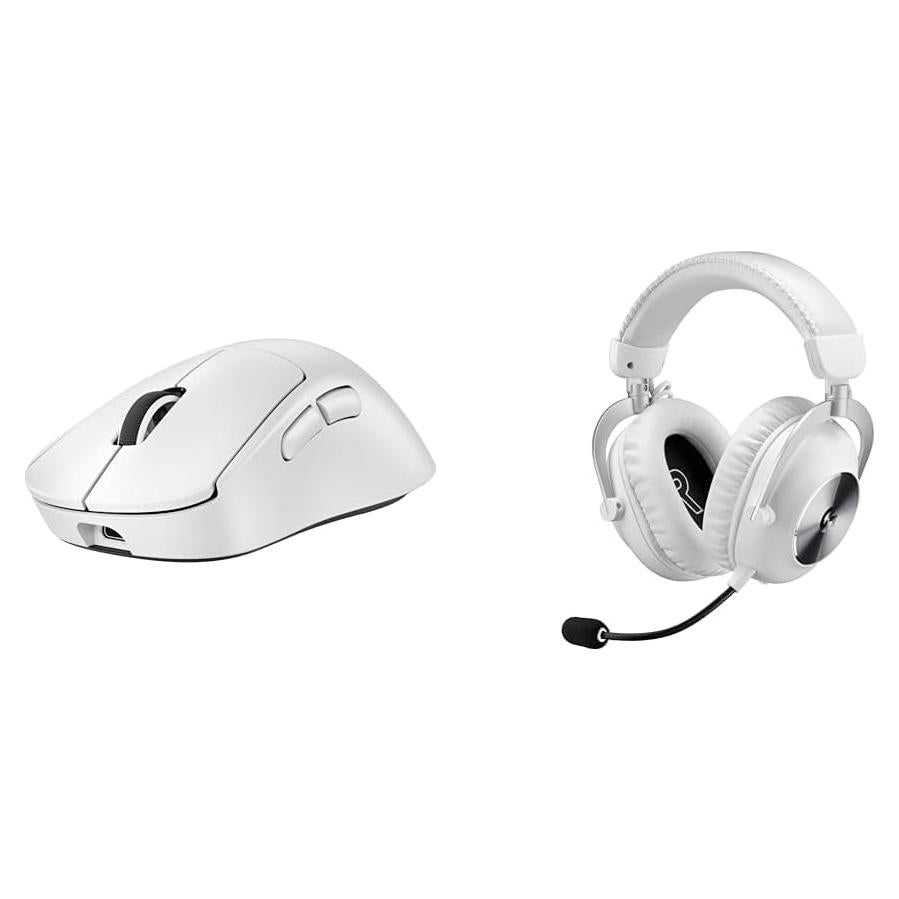 Mouse Gaming Inalámbrico Logitech G Pro X Superlight 2 + Auriculares Pro X 2 - Blanco