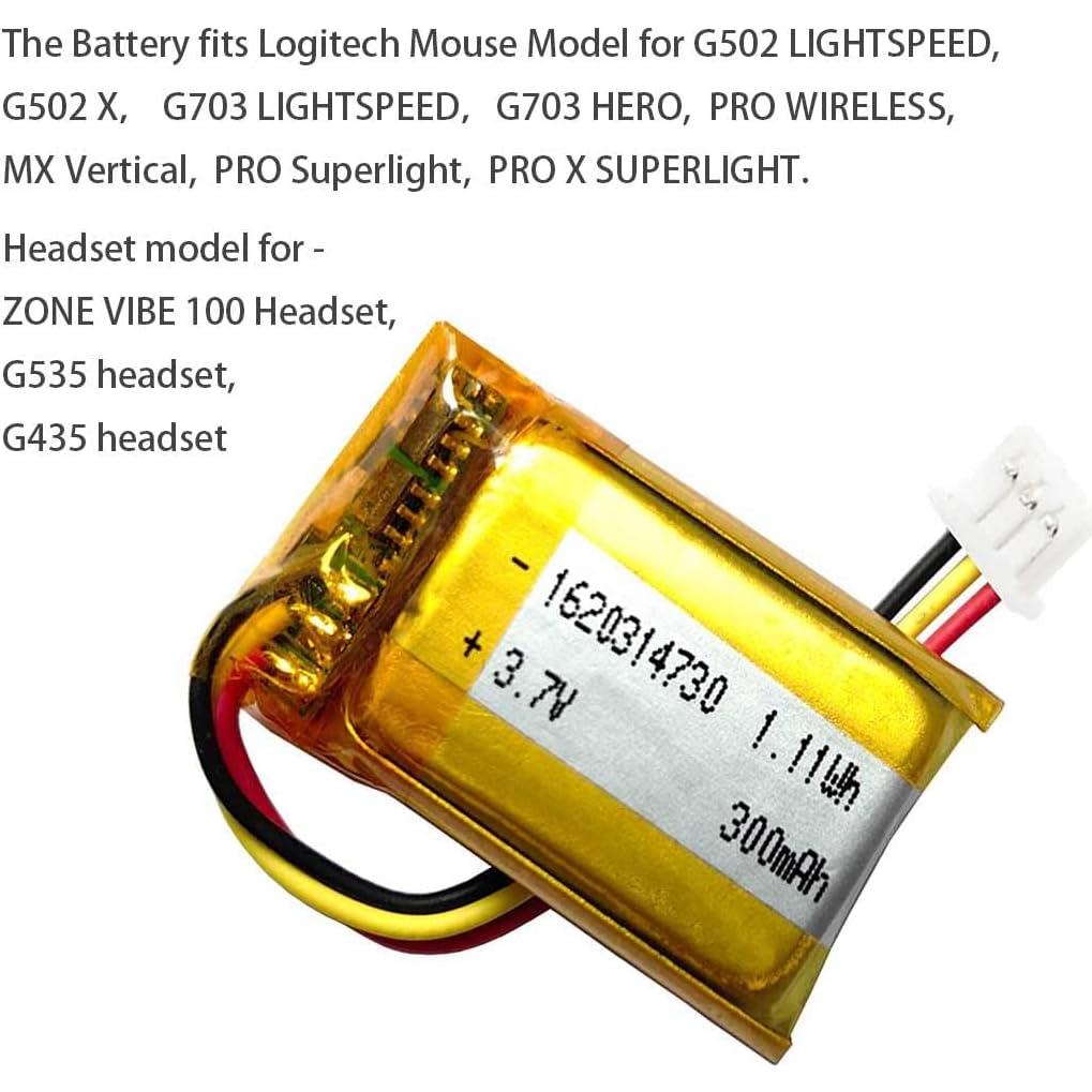Batería de Reemplazo 300mAh AOLIKES para Mouse Logitech G