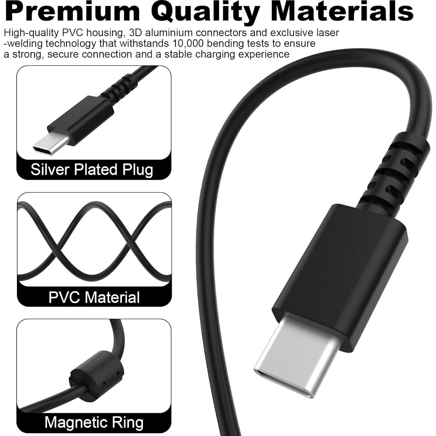 Cable de Carga USB Tipo C 1.8m Tobysome para Logitech G733