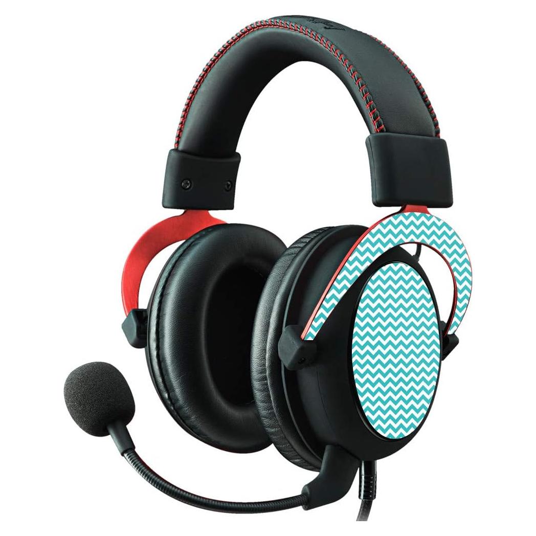 Piel Vinilo MightySkins para Auriculares Kingston HyperX Cloud II - Chevron Turquesa