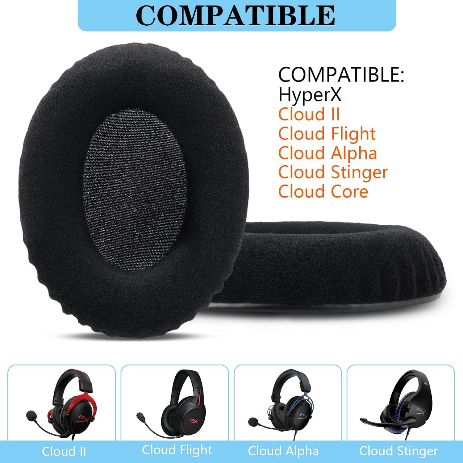 Cojines de Repuesto HyperX Cloud II/Alpha - Velour Negro