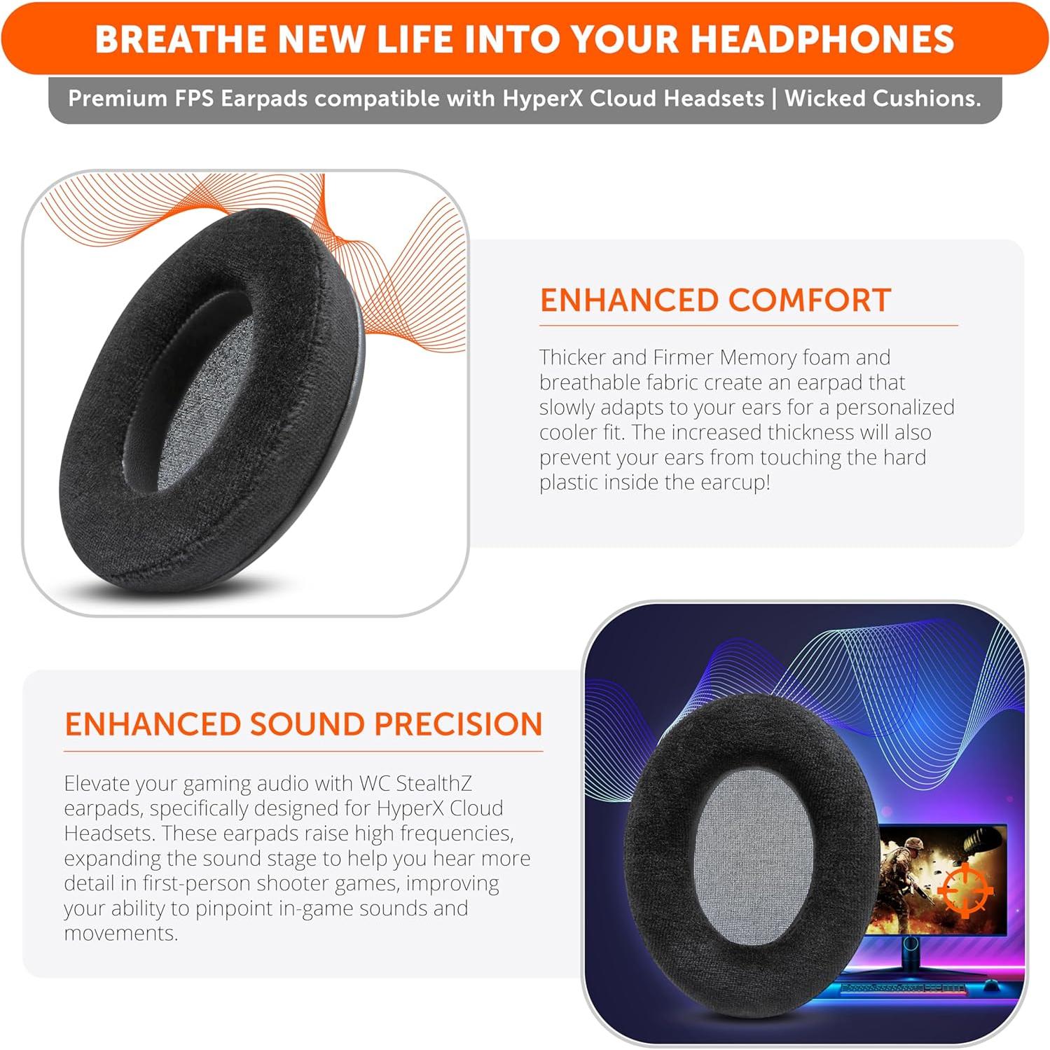 Almohadillas WC StealthZ Cloud para HyperX Cloud - Comodidad y Precisión