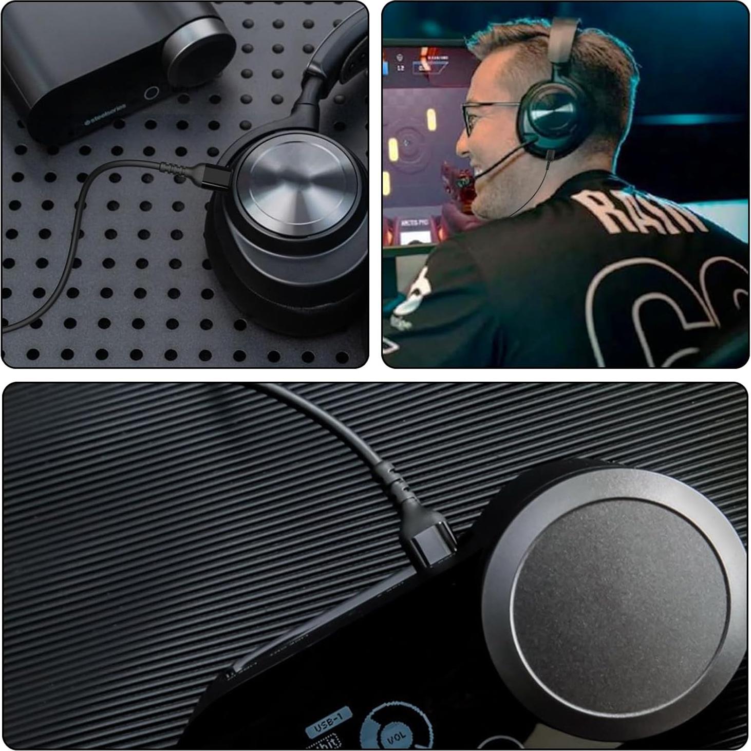 Cable de carga USB C 1.6m Toeasor para SteelSeries Arctis Nova Pro