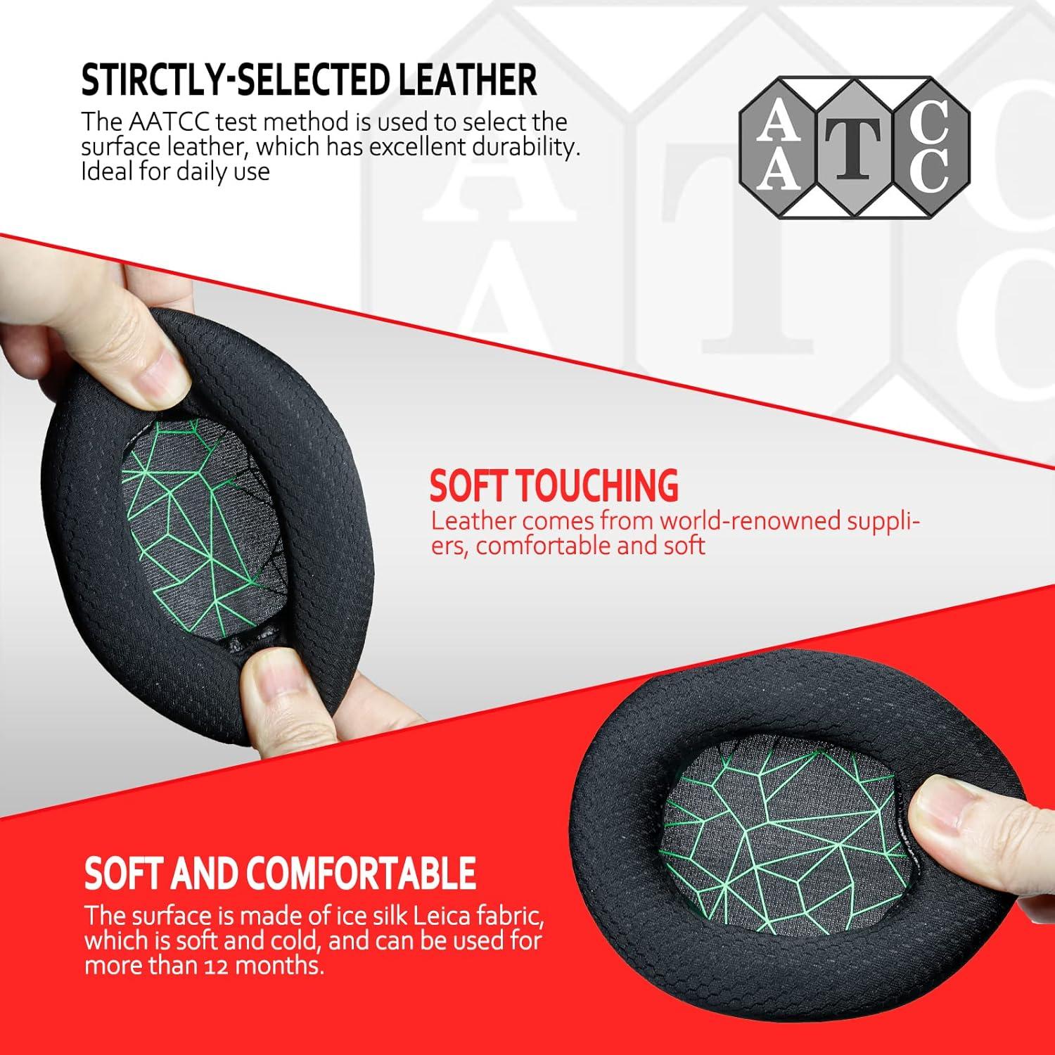 Almohadillas de Repuesto Krone para Auriculares SteelSeries Arctis 7 Verde