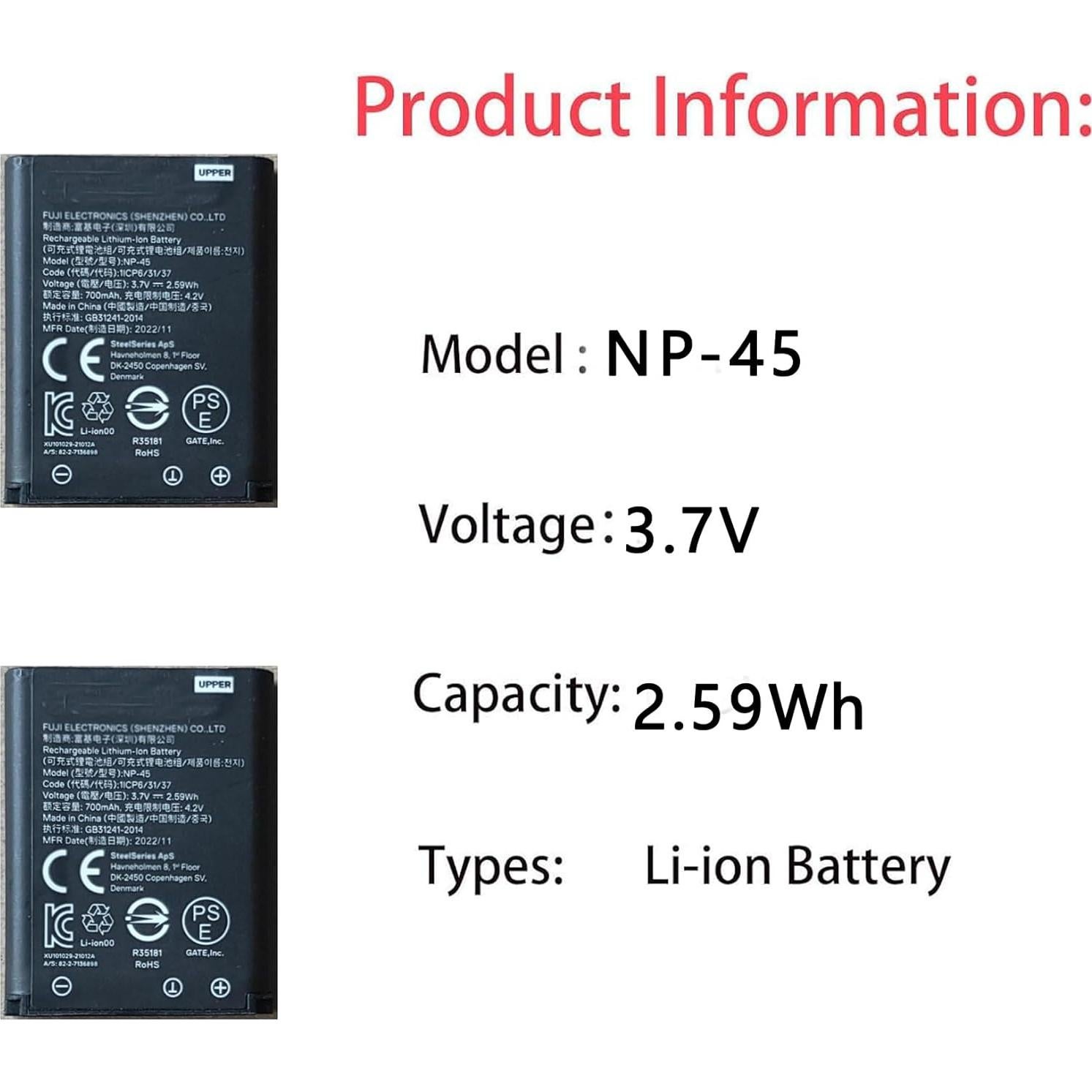 Batería NP-45 Steelseries Arctis Nova Pro 700mAh 3.7V