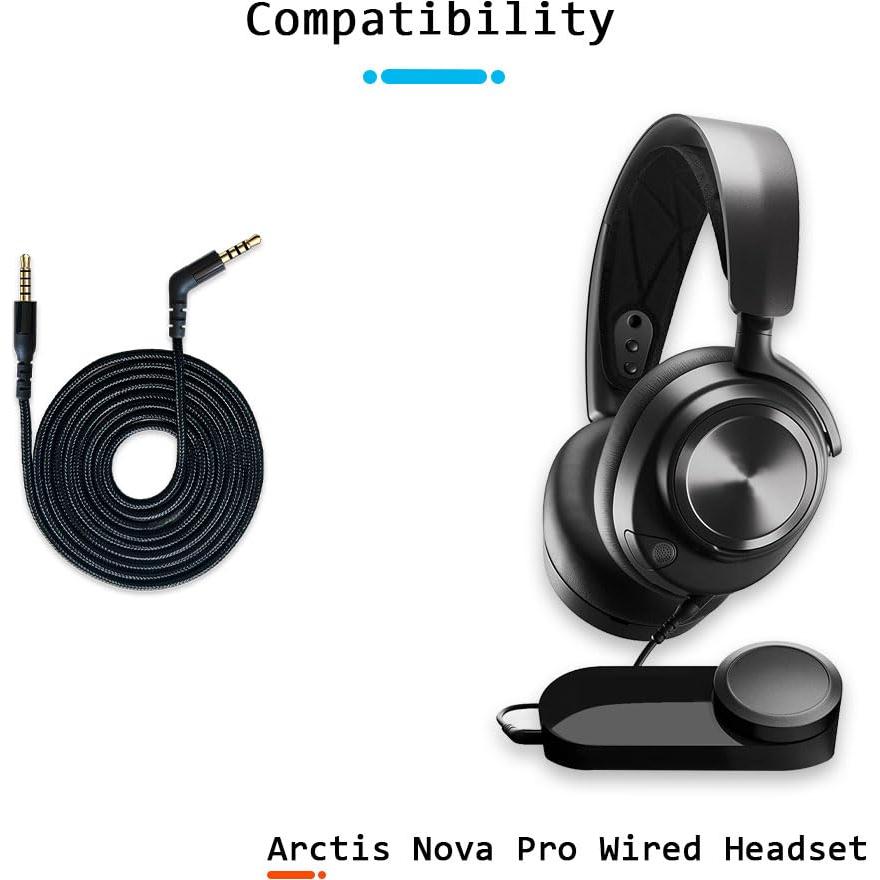 Cable de Reemplazo QJYTH 2m para Auriculares SteelSeries Arctis Nova Pro