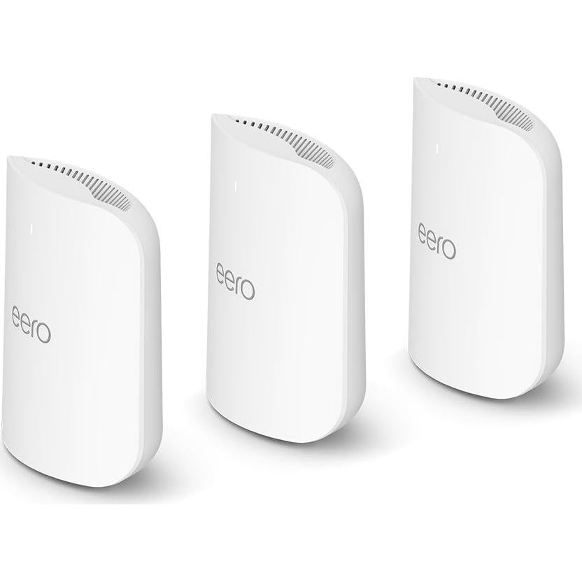 Amazon eero Pro 7 with 1 month free eero for Business (auto-renews annually) - Supports internet plans up to 5 Gbps, Coverage up to 6,000 sq. ft., Connect 600+ devices, 3-pack