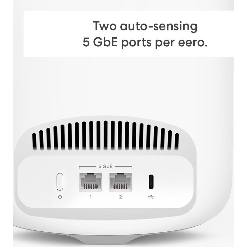Amazon eero Pro 7 with 1 month free eero for Business (auto-renews annually) - Supports internet plans up to 5 Gbps, Coverage up to 6,000 sq. ft., Connect 600+ devices, 3-pack
