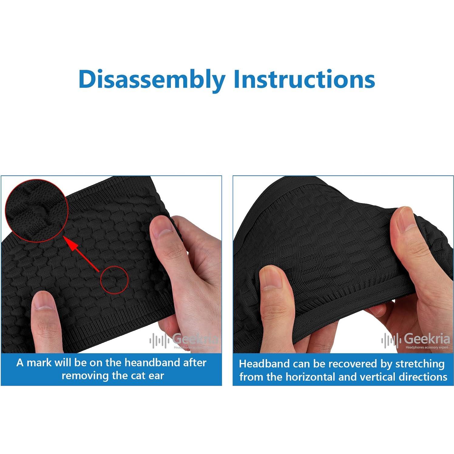 Cubierta de Diadema Geekria + Orejas de Gato para Auriculares