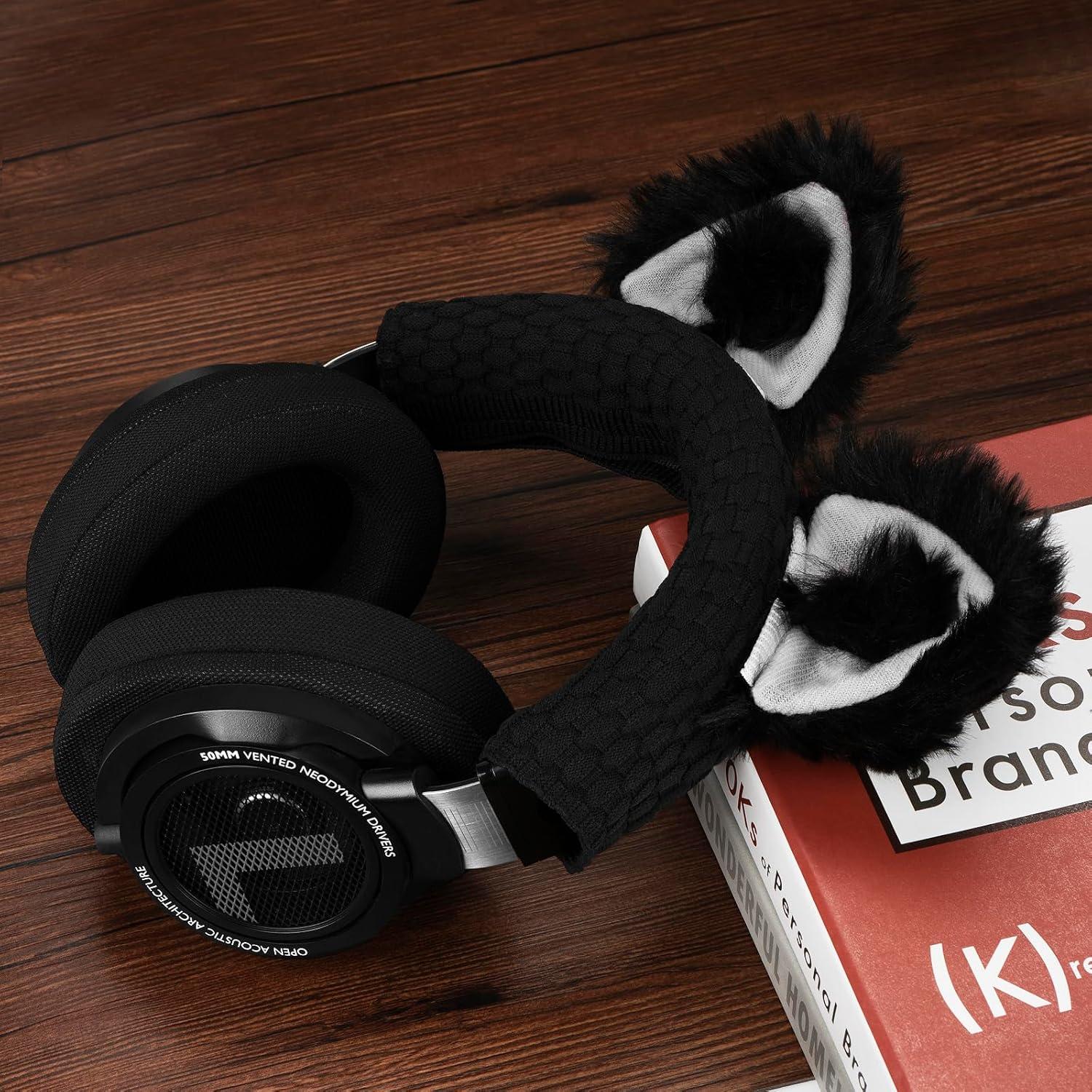 Cubierta de Diadema Geekria + Orejas de Gato para Auriculares