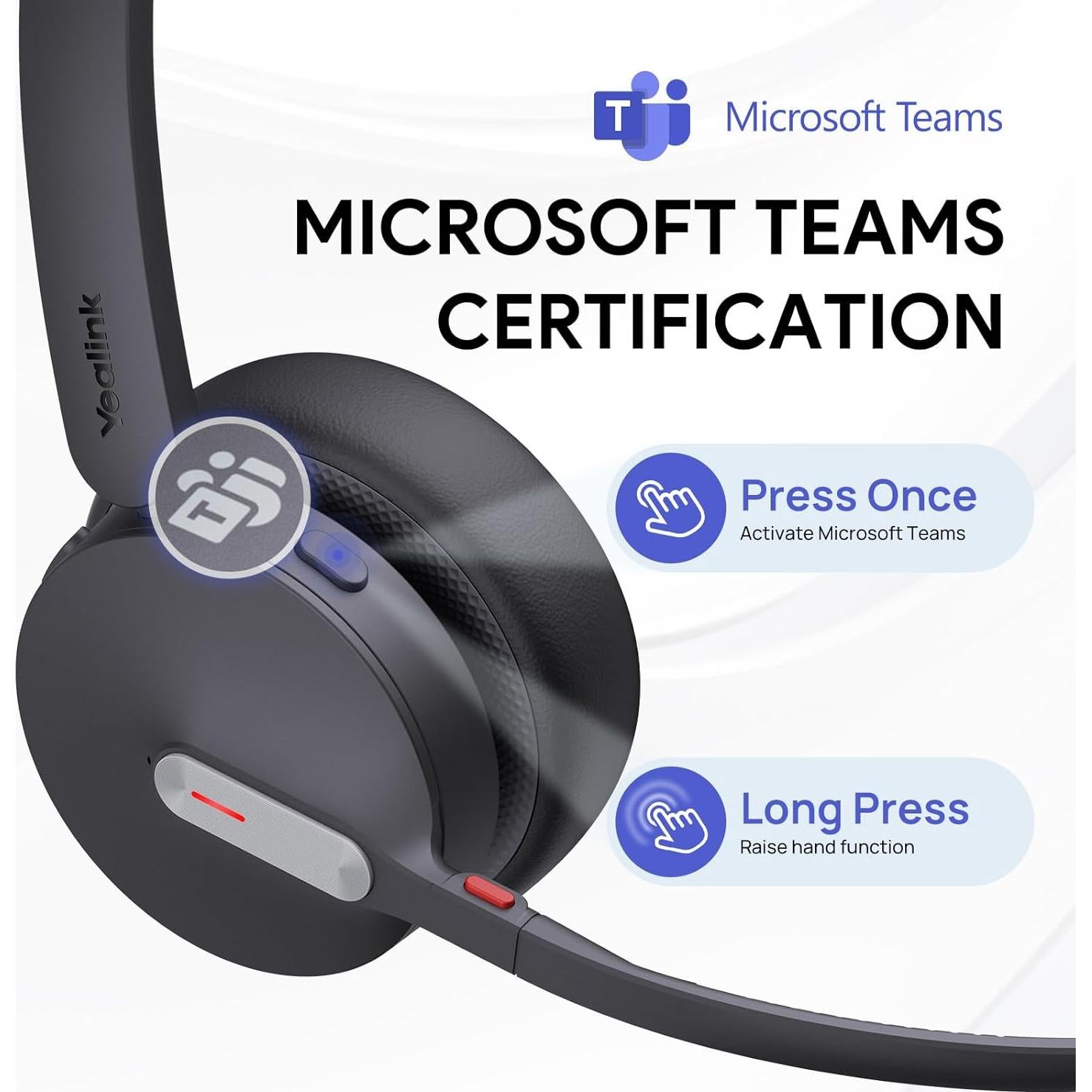 Auricular Inalámbrico Bluetooth Yealink BH70 Doble con Micrófono