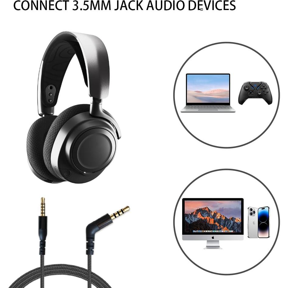 Cable de Audio de Reemplazo CLANMOU para SteelSeries Arctis Nova 7/Pro 3.5mm