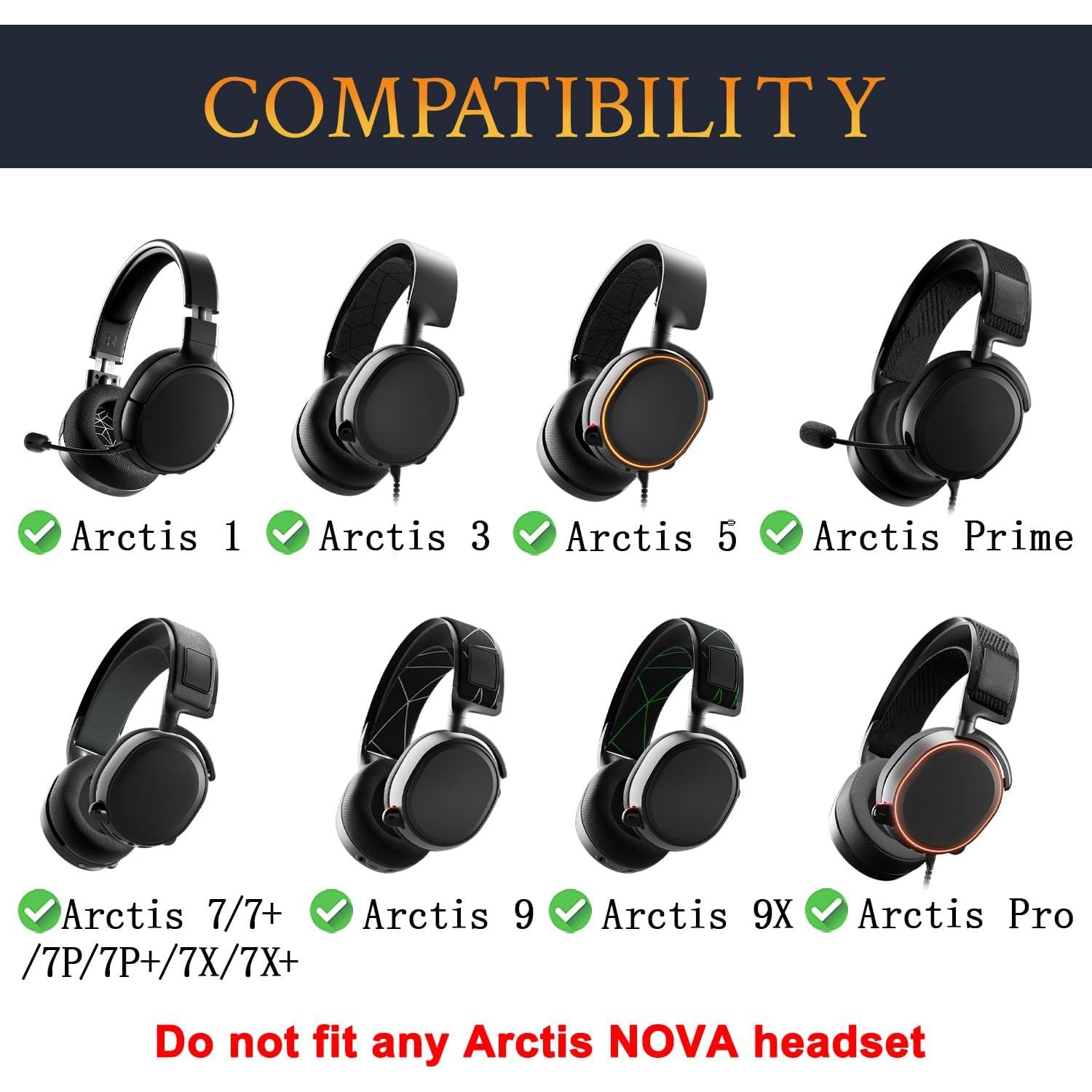 Almohadillas de Repuesto SOULWIT para SteelSeries Arctis 1-9 Pro - Burdeos