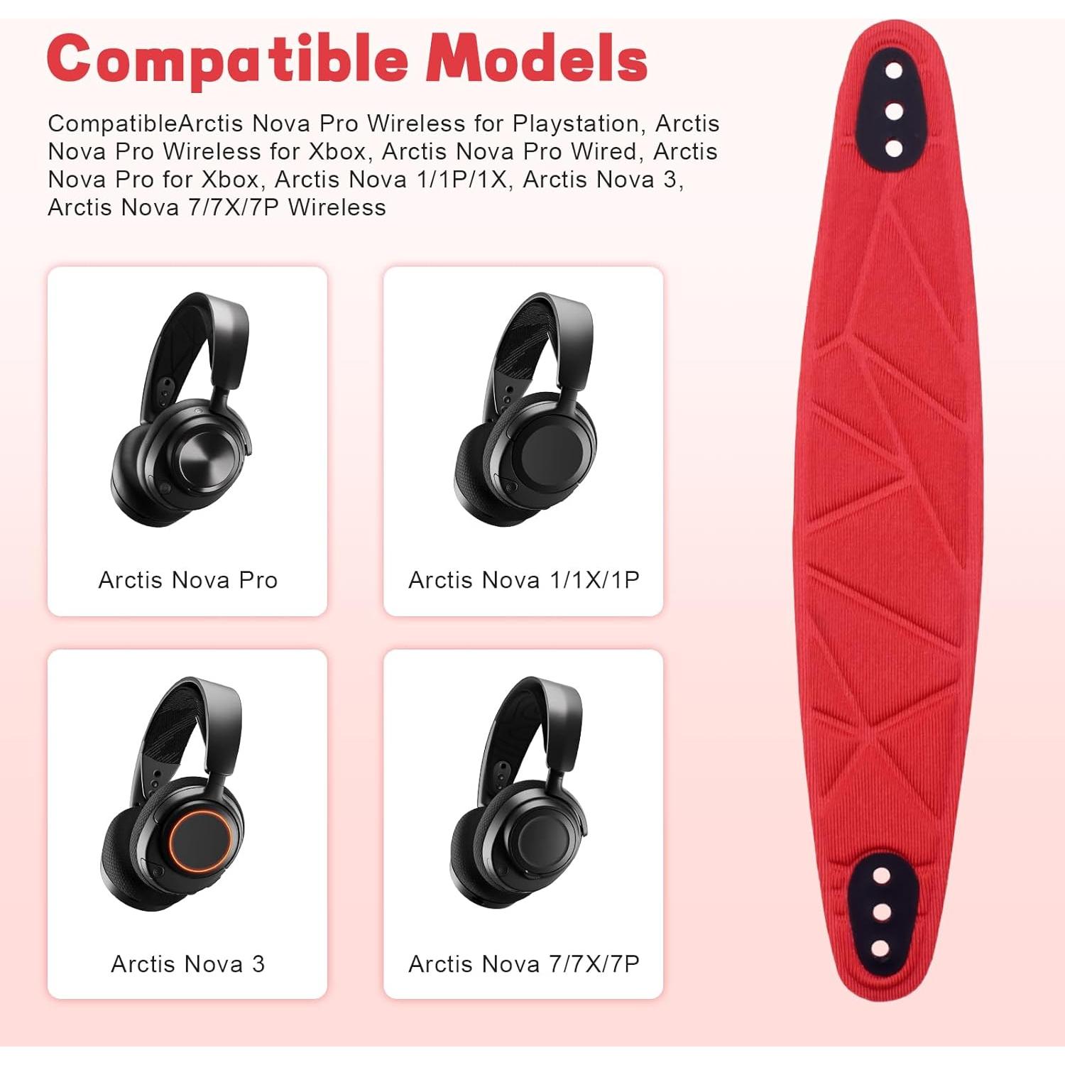 Almohadillas de Reemplazo SteelSeries Arctis Nova Pro Rojo