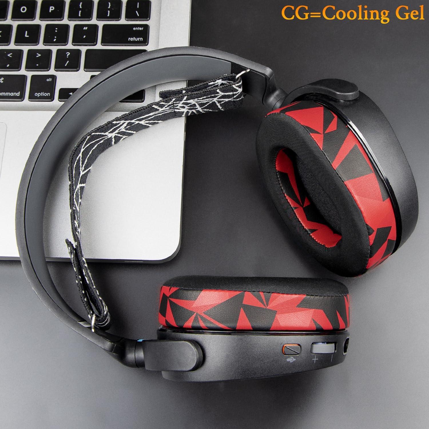 Almohadillas de Enfriamiento de Gel SOULWIT para Arctis 1/3/5/7/9 - Tormenta Roja