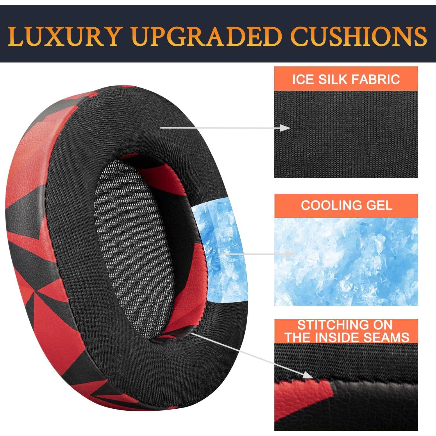 Almohadillas de Enfriamiento de Gel SOULWIT para Arctis 1/3/5/7/9 - Tormenta Roja