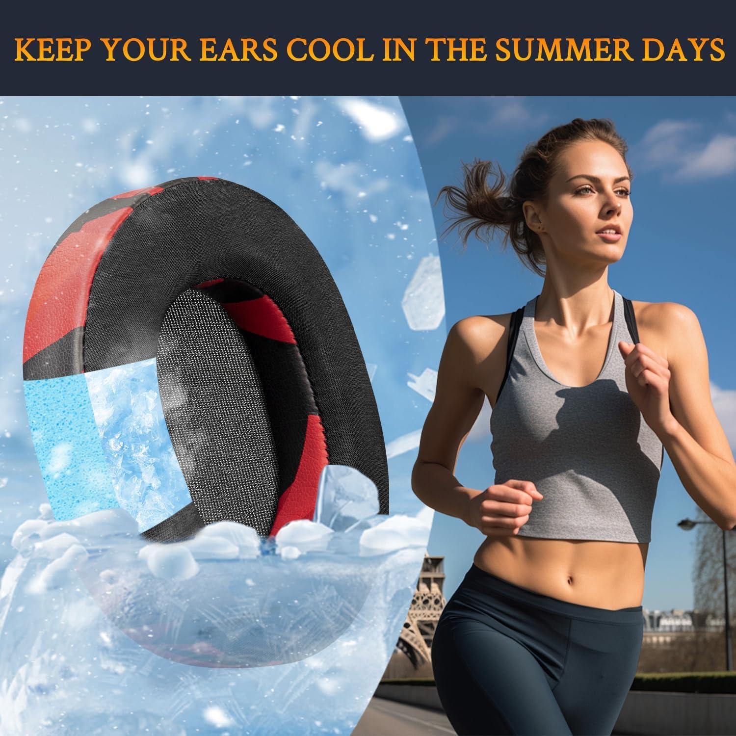 Almohadillas de Enfriamiento de Gel SOULWIT para Arctis 1/3/5/7/9 - Tormenta Roja