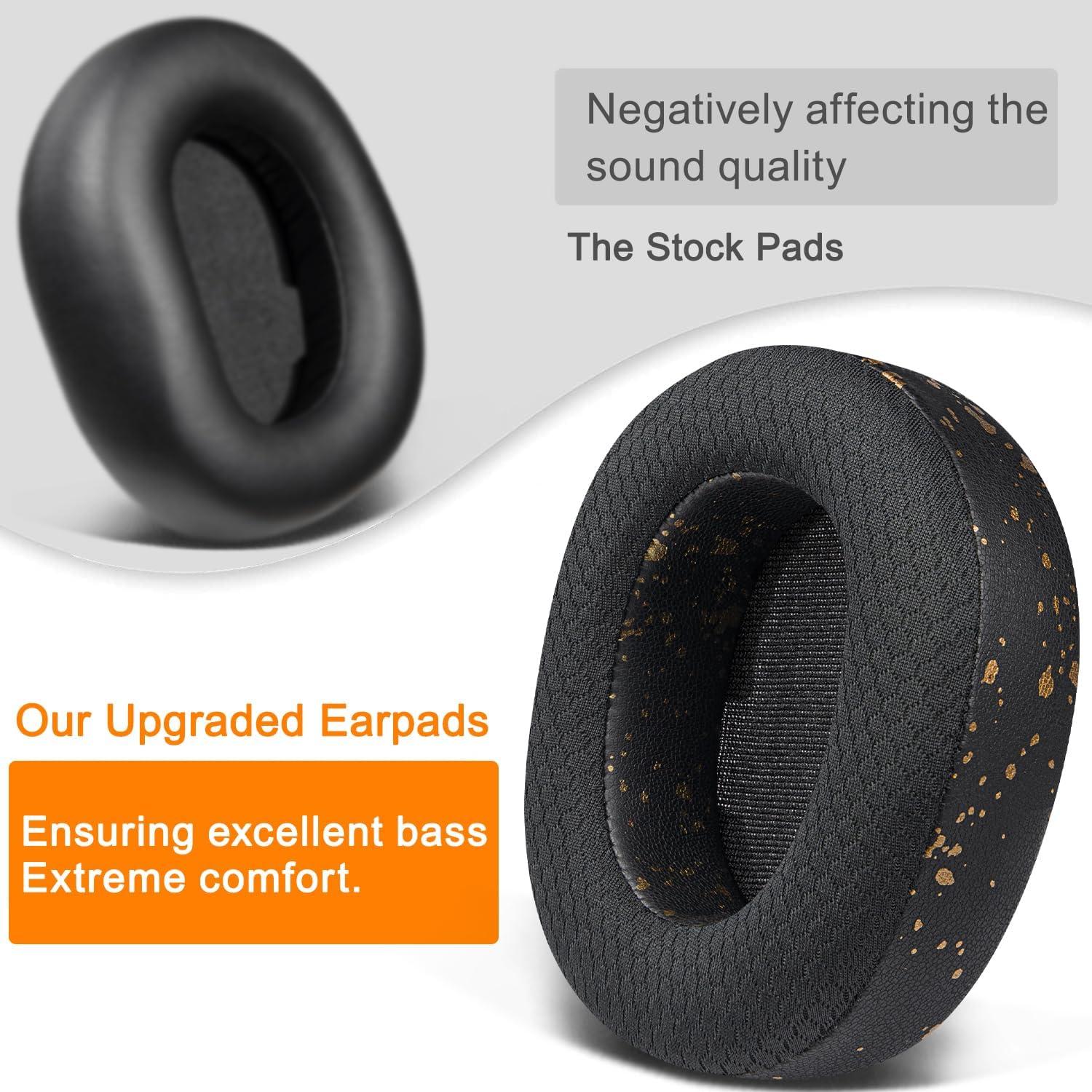 Almohadillas de Repuesto SOULWIT para Auriculares Steelseries Arctis Nova Pro Inalámbricos - Negro Dorado