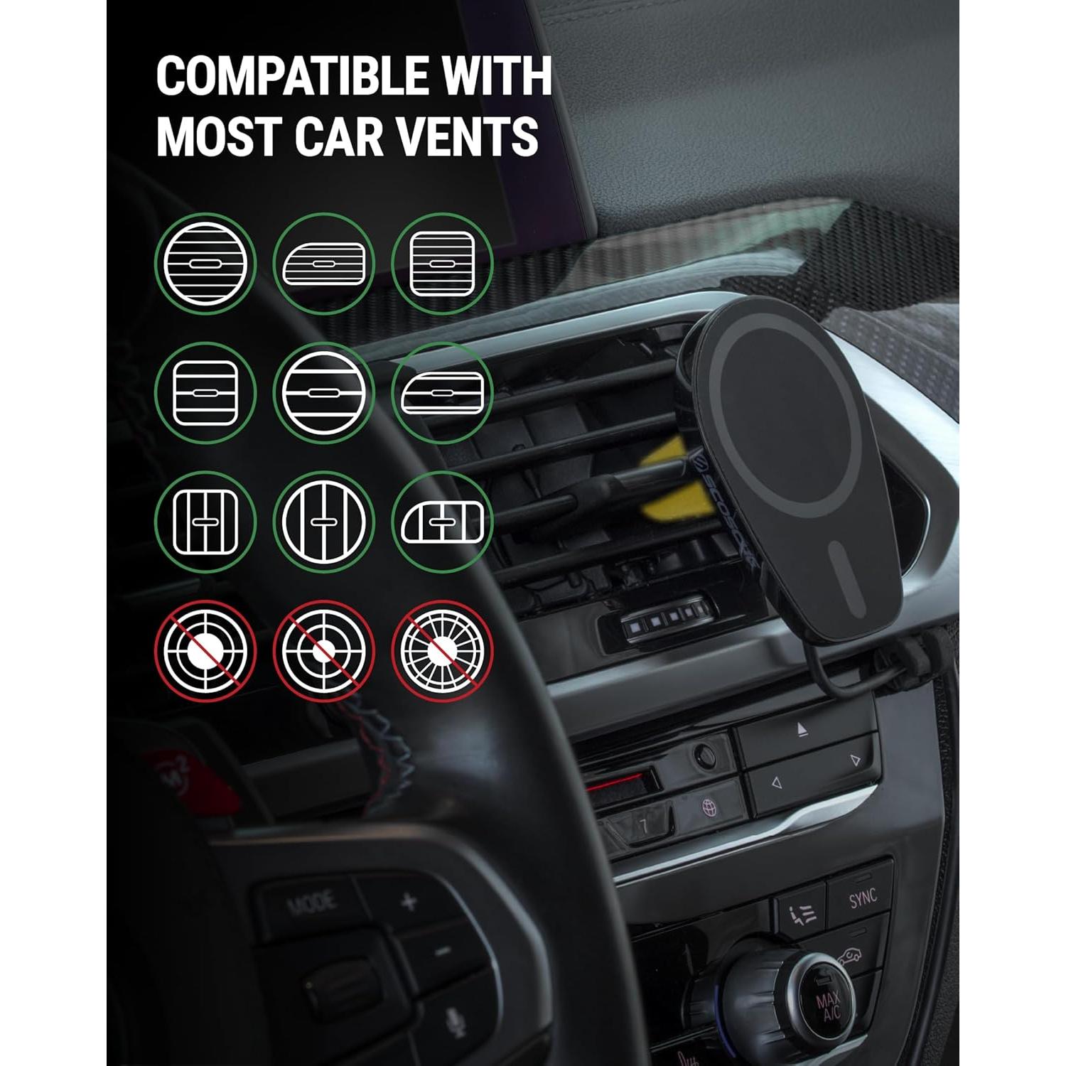 Soporte Magnético para Teléfono Scosche MPQ6DV-SP 15W Carga Rápida