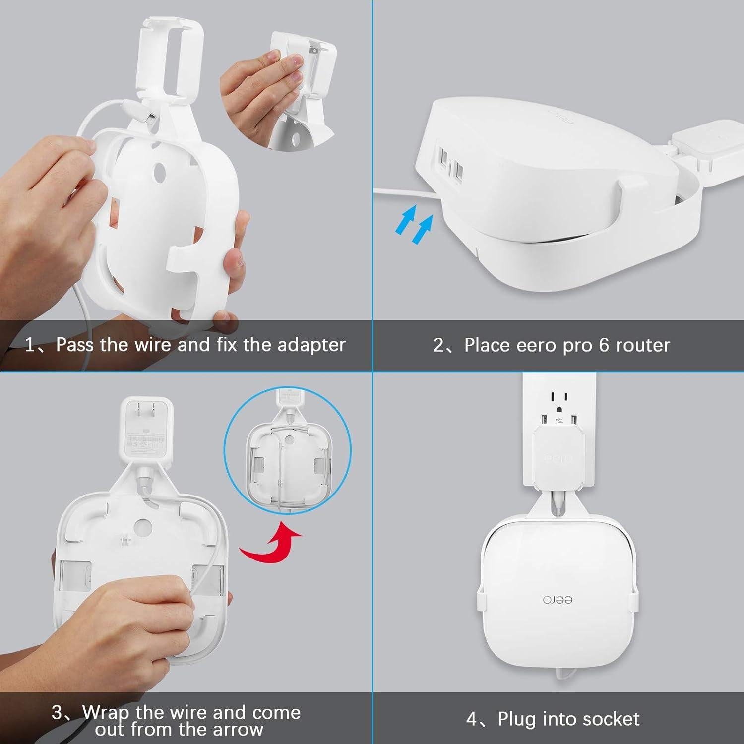 Soporte de Pared para Enchufe HOLACA eero Pro 6 - 2 Paquete